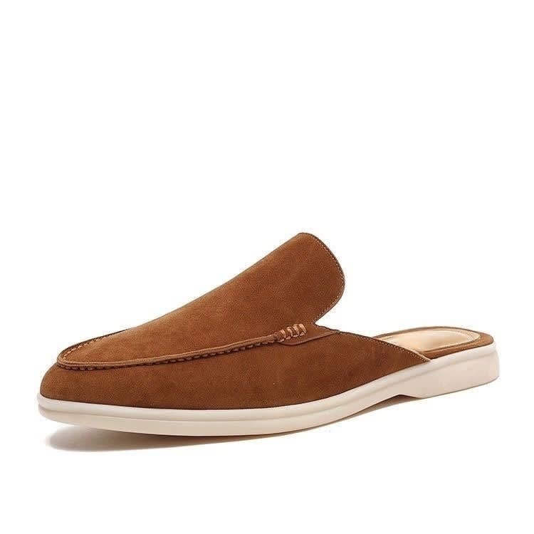 Men's Suede Look Backless Loafers | Mungo_7
