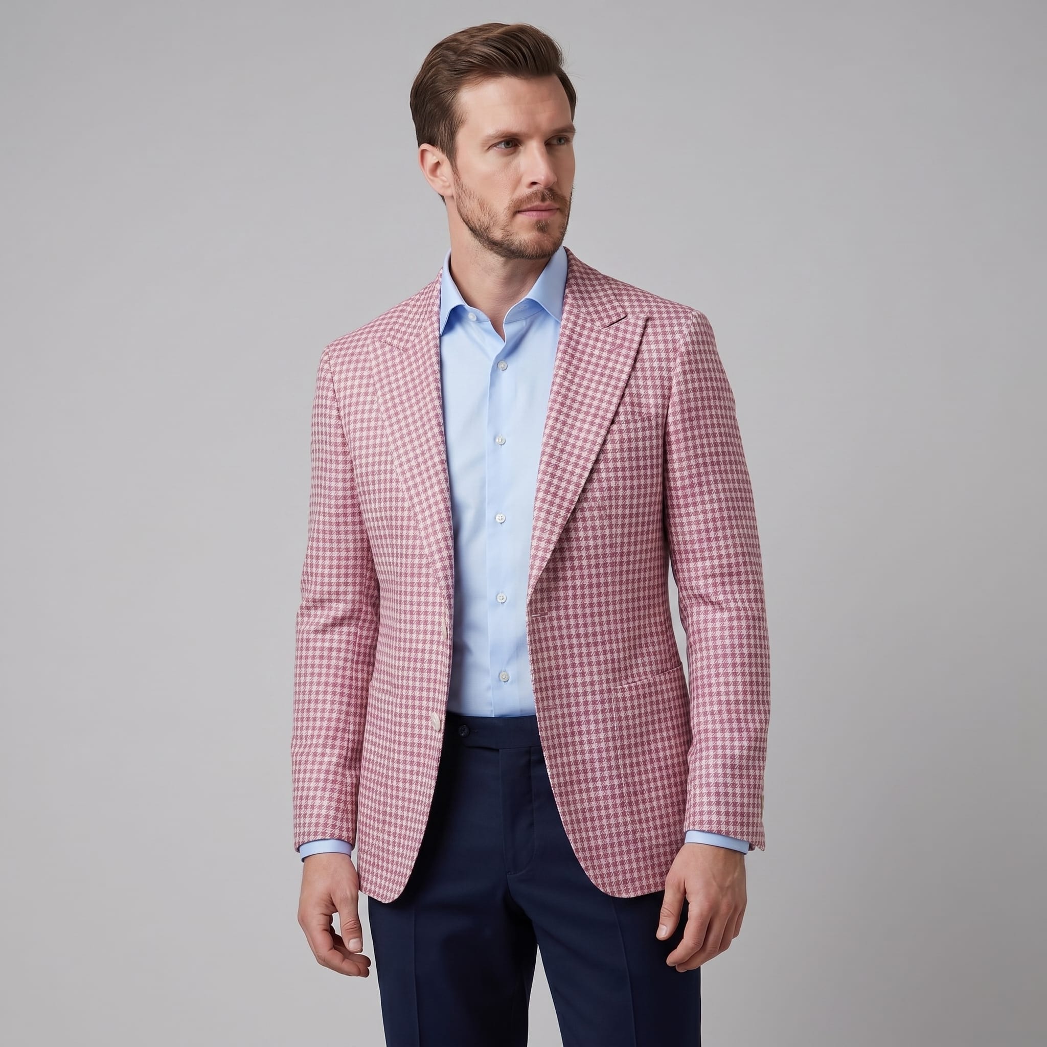 Men's Lightweight Houndstooth Blazer | Aaron_6