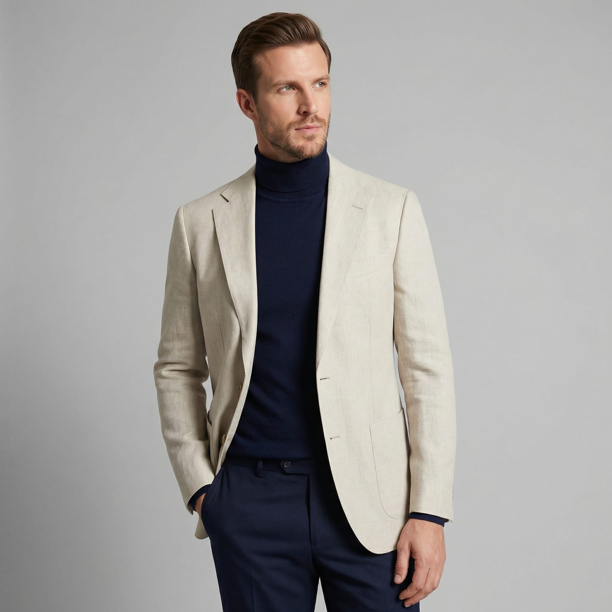 Men's Lightweight Linen Blazer | Ethan_11