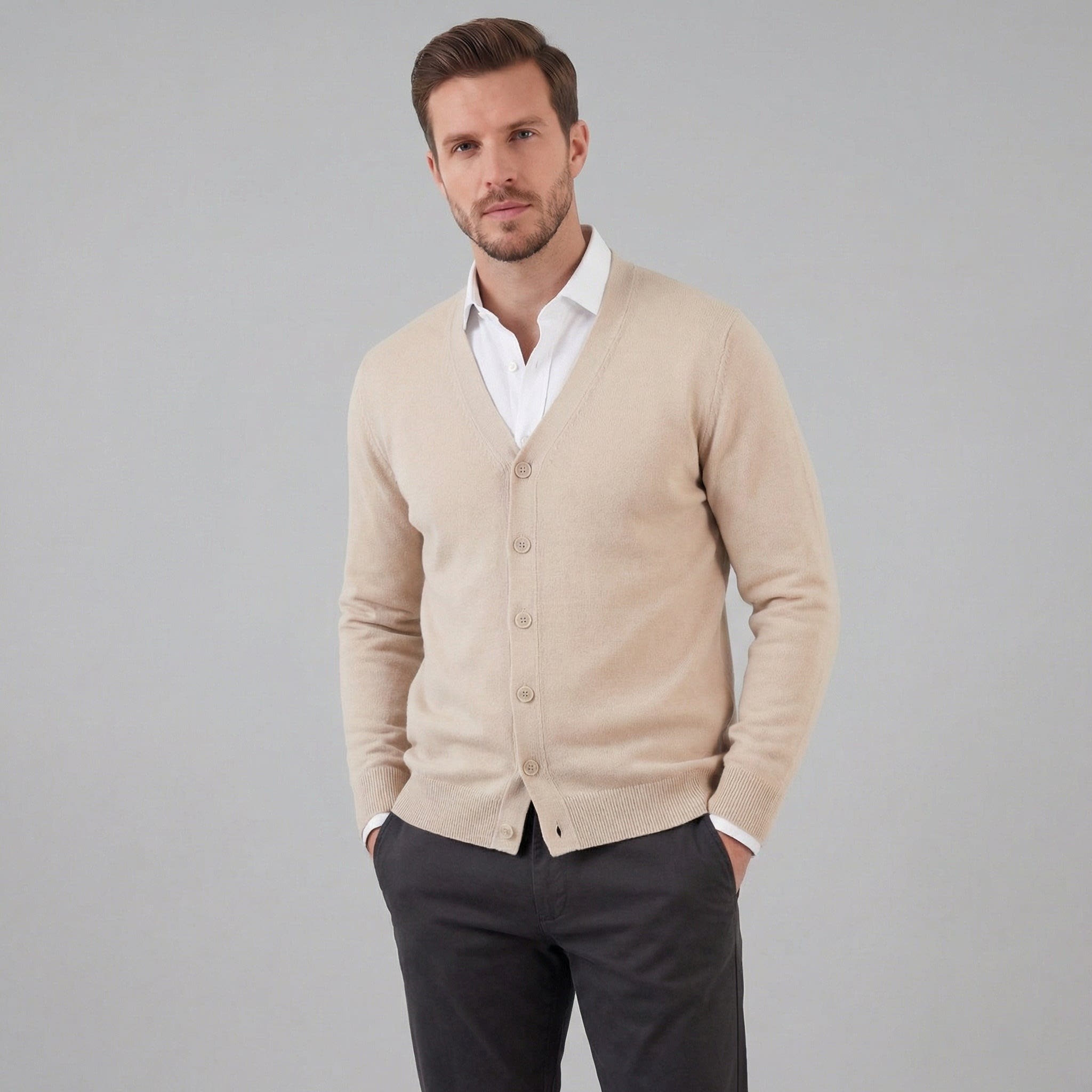 Men's Knit V-Neck Cardigan | Ned_10