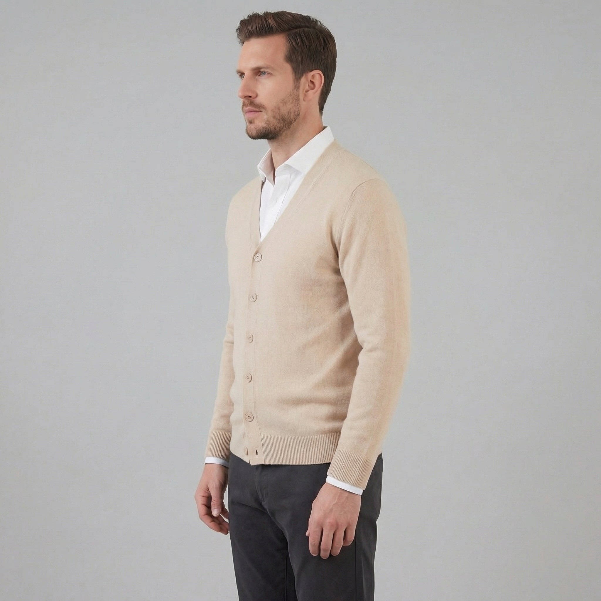 Men's Knit V-Neck Cardigan | Ned_11
