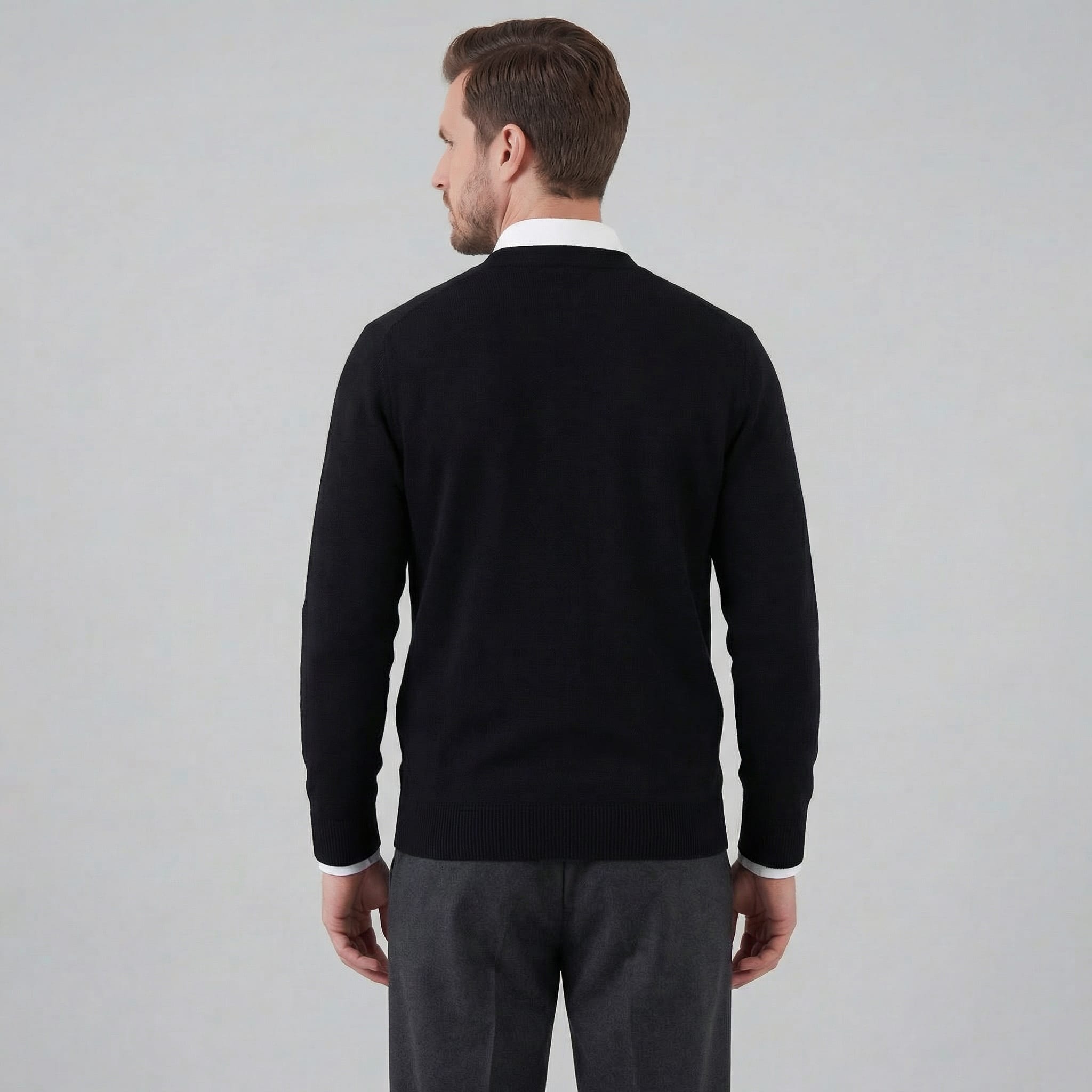 Men's Knit V-Neck Cardigan | Ned_7