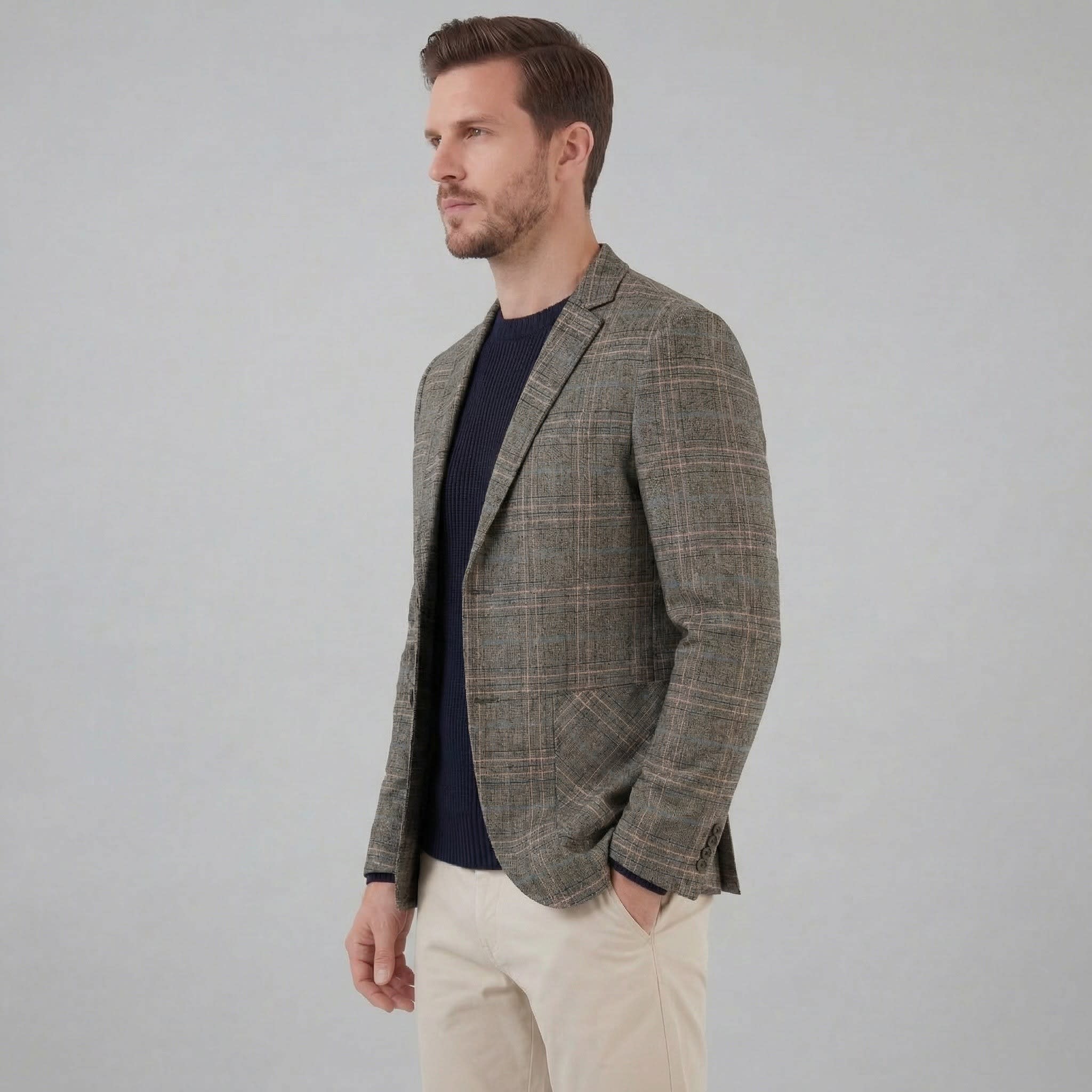 Men's Lightweight Checked Blazer | Kian_10