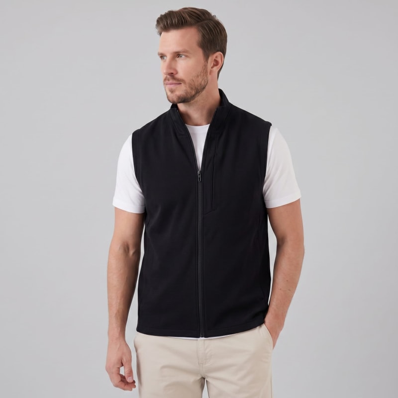Men's Textured Zip Up Gilet | Malcolm_1