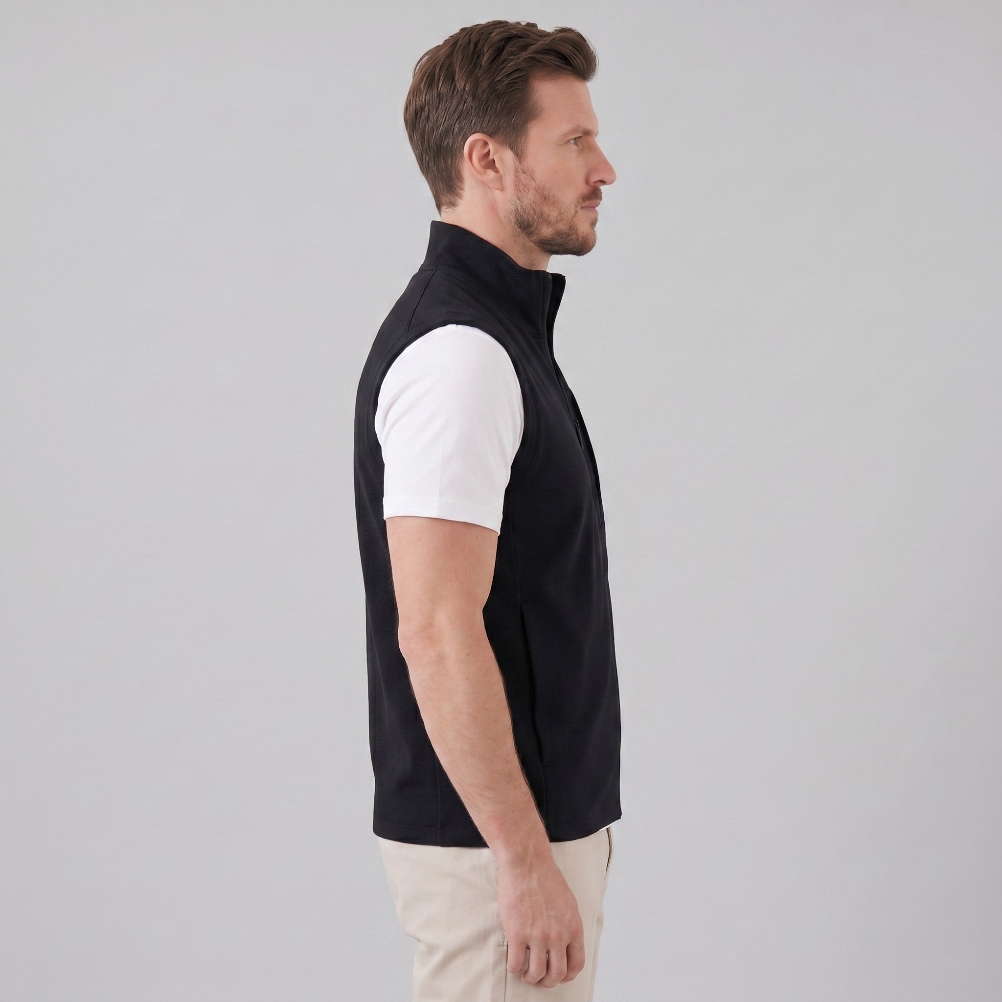 Men's Textured Zip Up Gilet | Malcolm_3