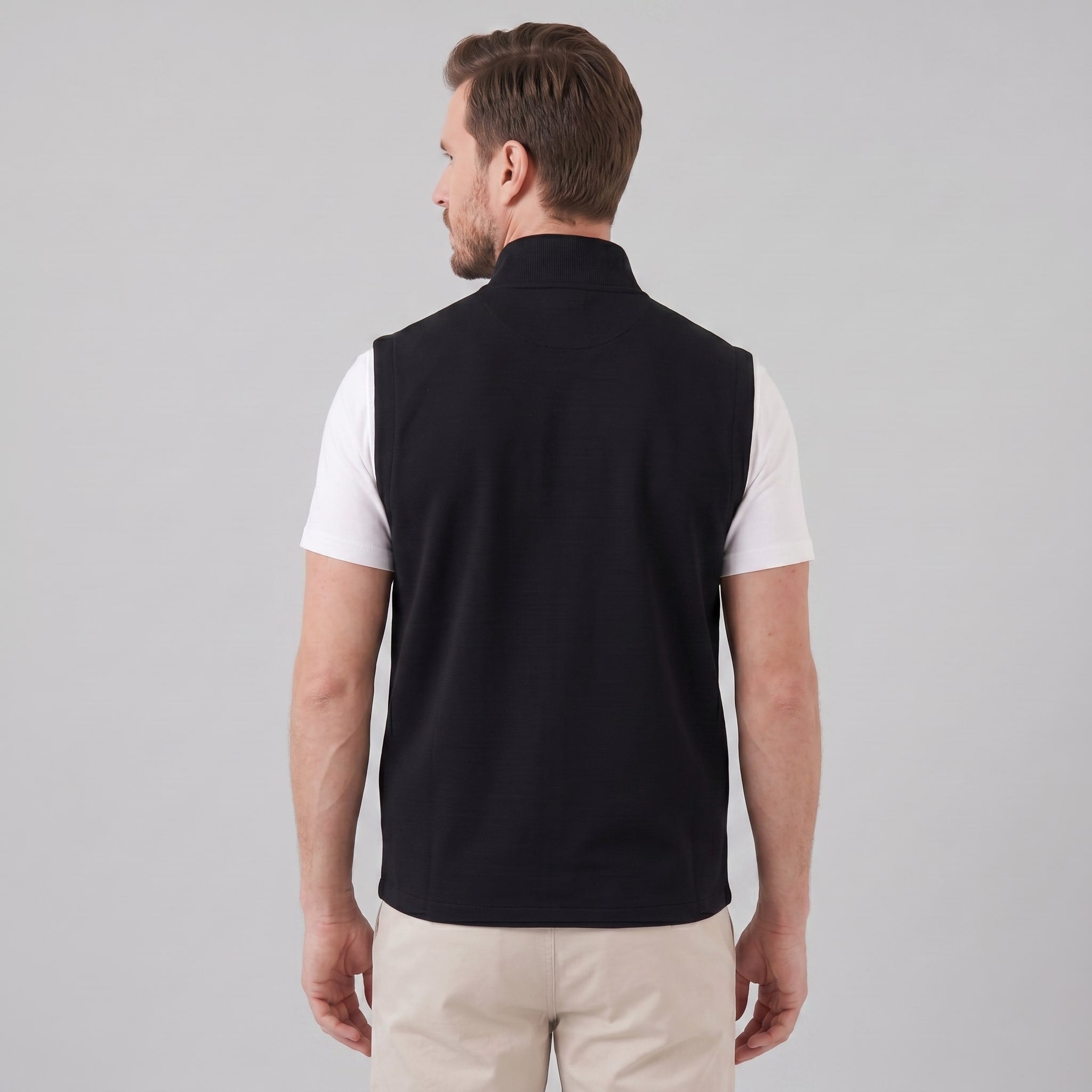 Men's Textured Zip Up Gilet | Malcolm_4