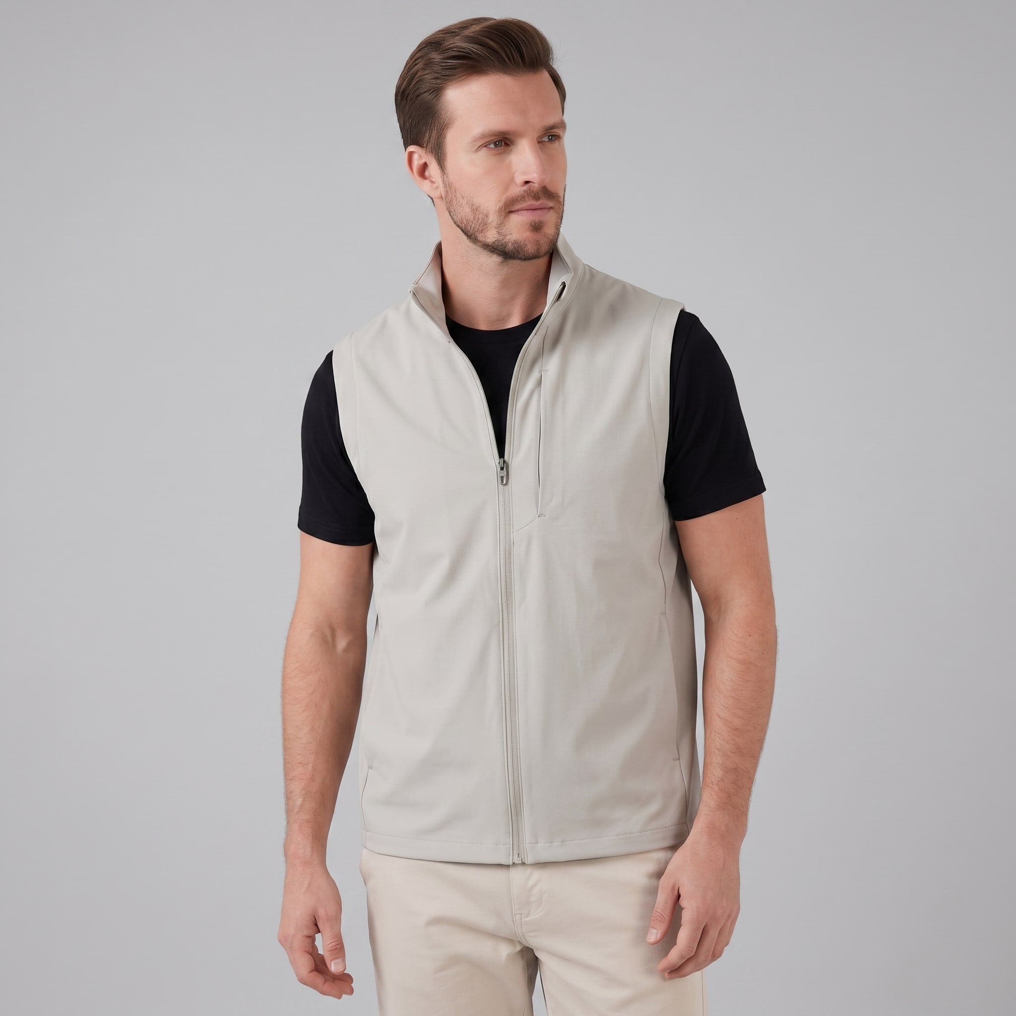 Men's Textured Zip Up Gilet | Malcolm_7