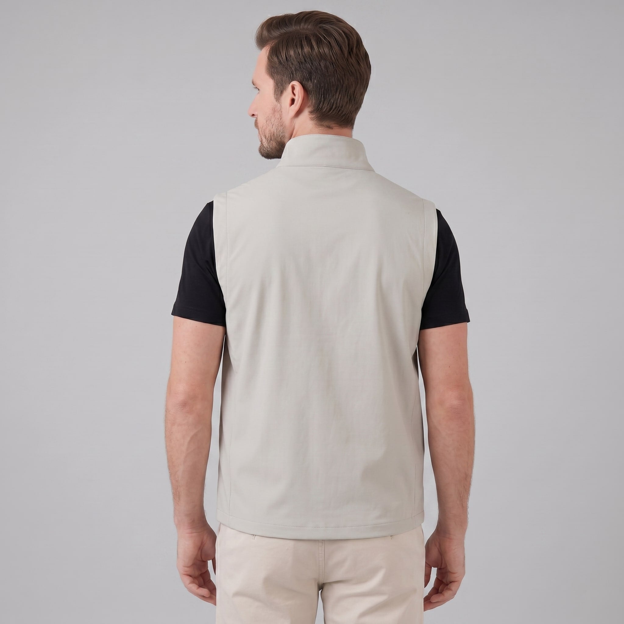 Men's Textured Zip Up Gilet | Malcolm_9