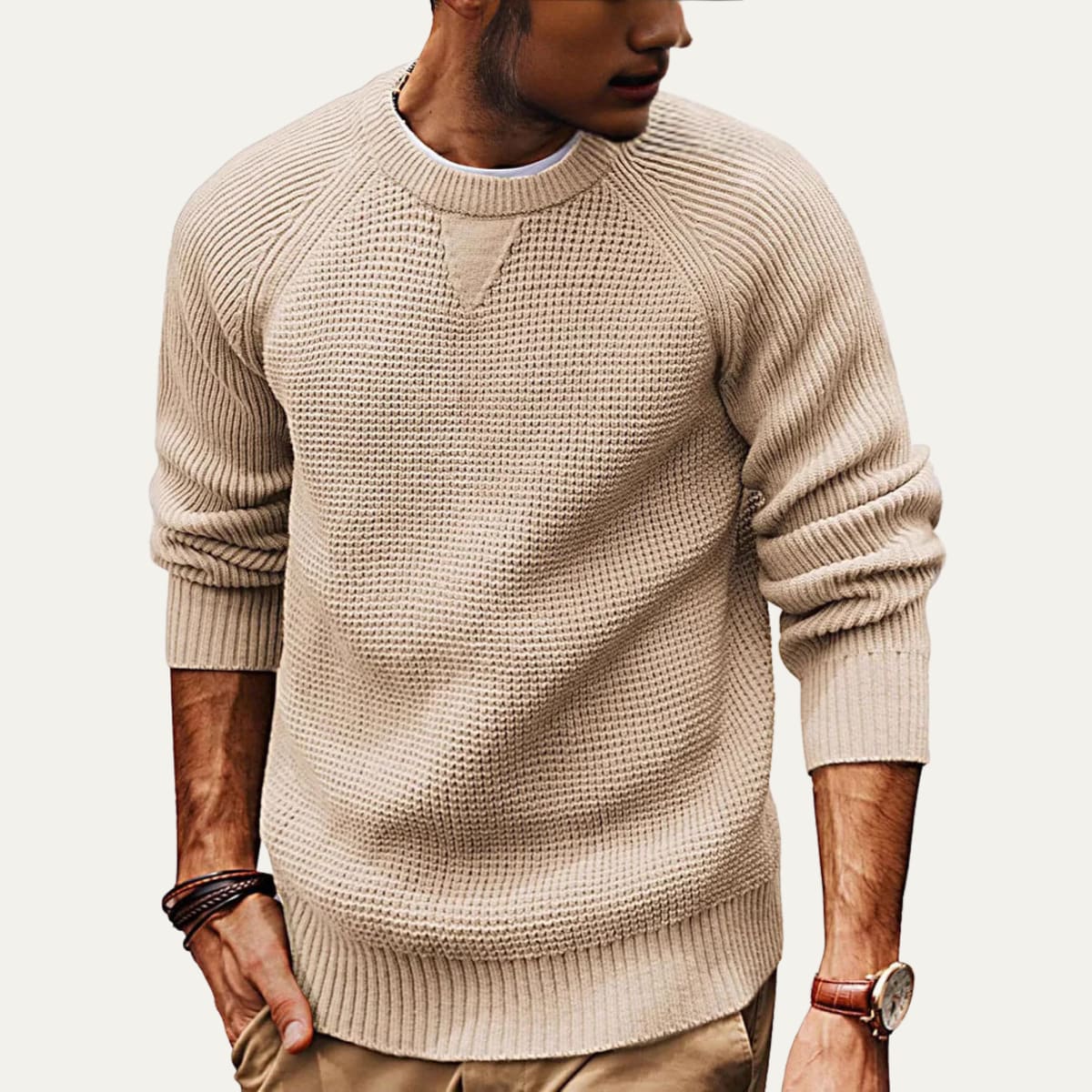 Men's Ribbed Cotton Jumper | Luca_4