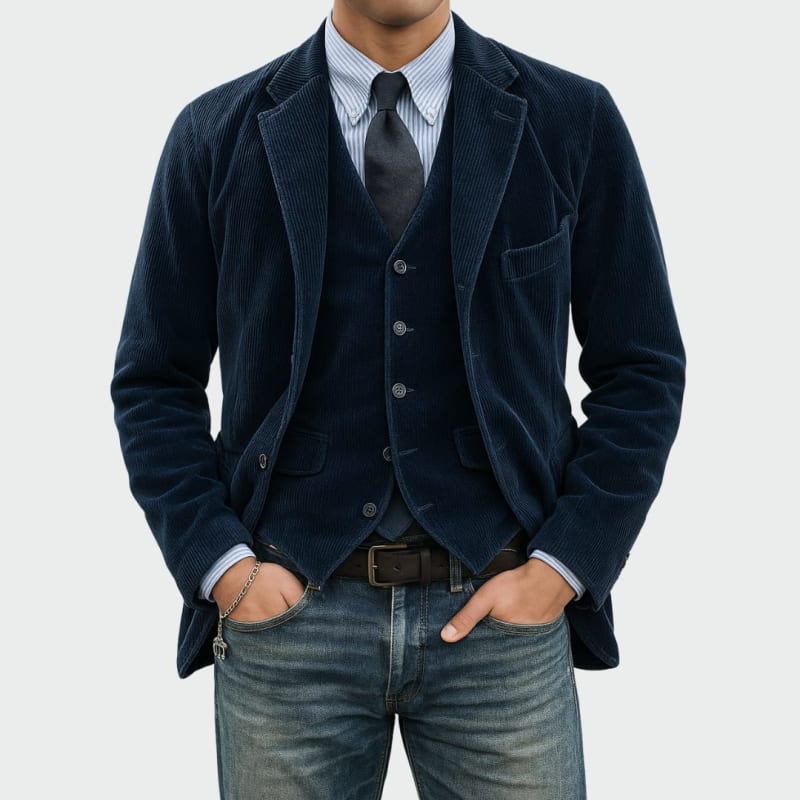 Men's Corduroy Blazer and Waistcoat | Edric_1