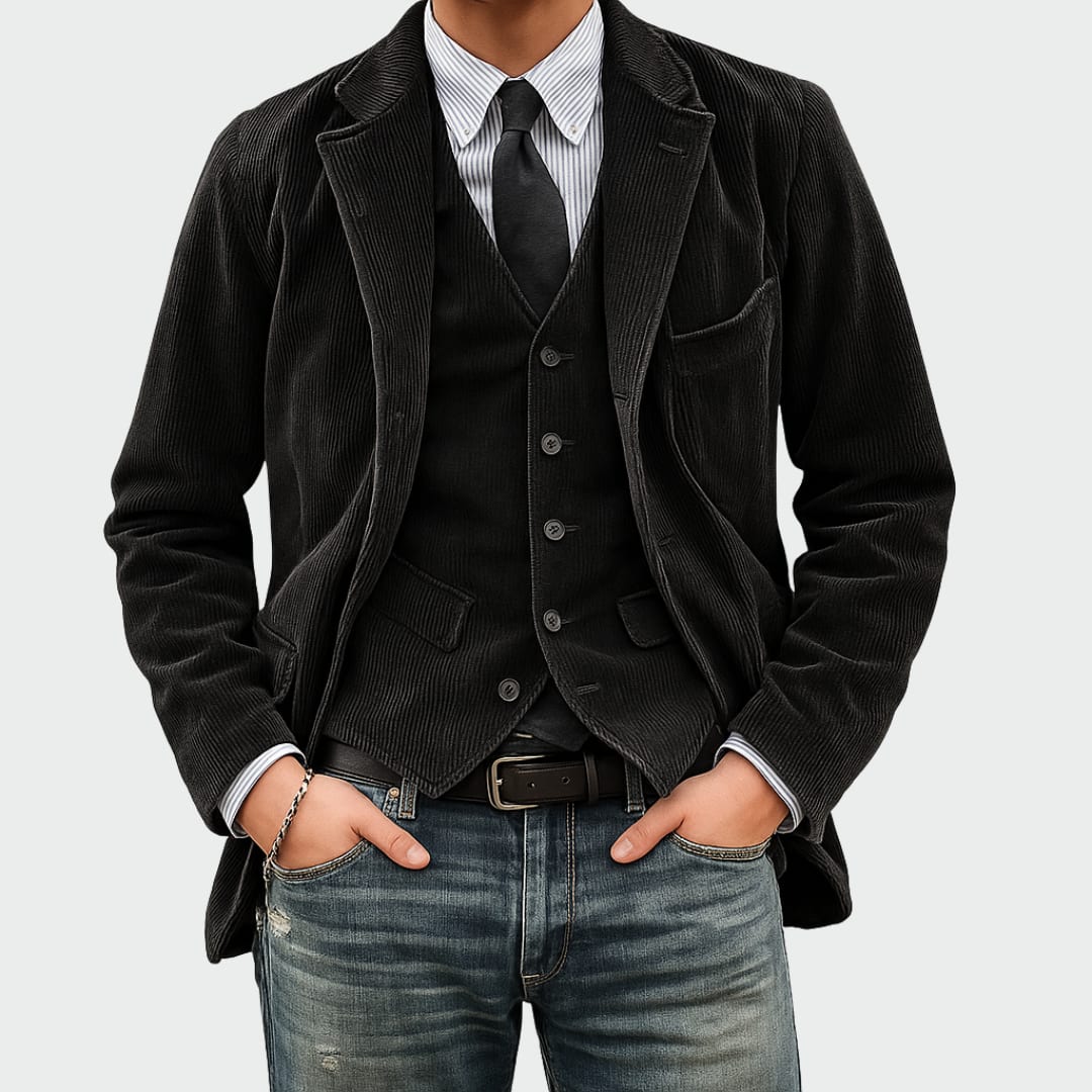 Men's Corduroy Blazer and Waistcoat | Edric_2
