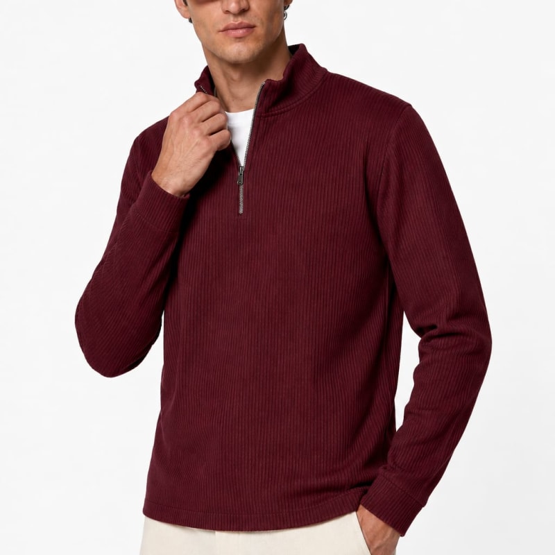 Men's Ribbed Half-Zip Jumper | Noel_1