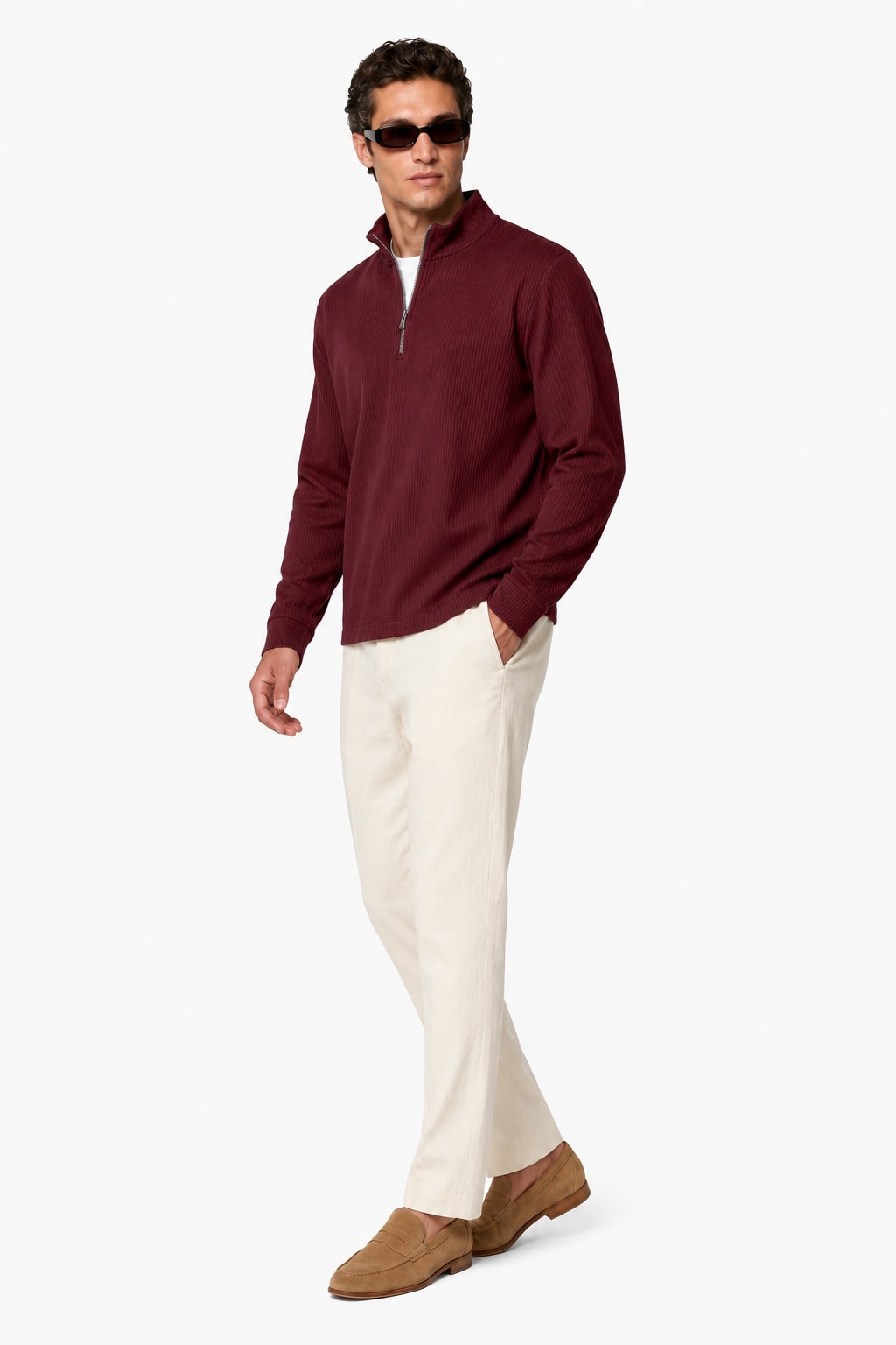 Men's Ribbed Half-Zip Jumper | Noel_5