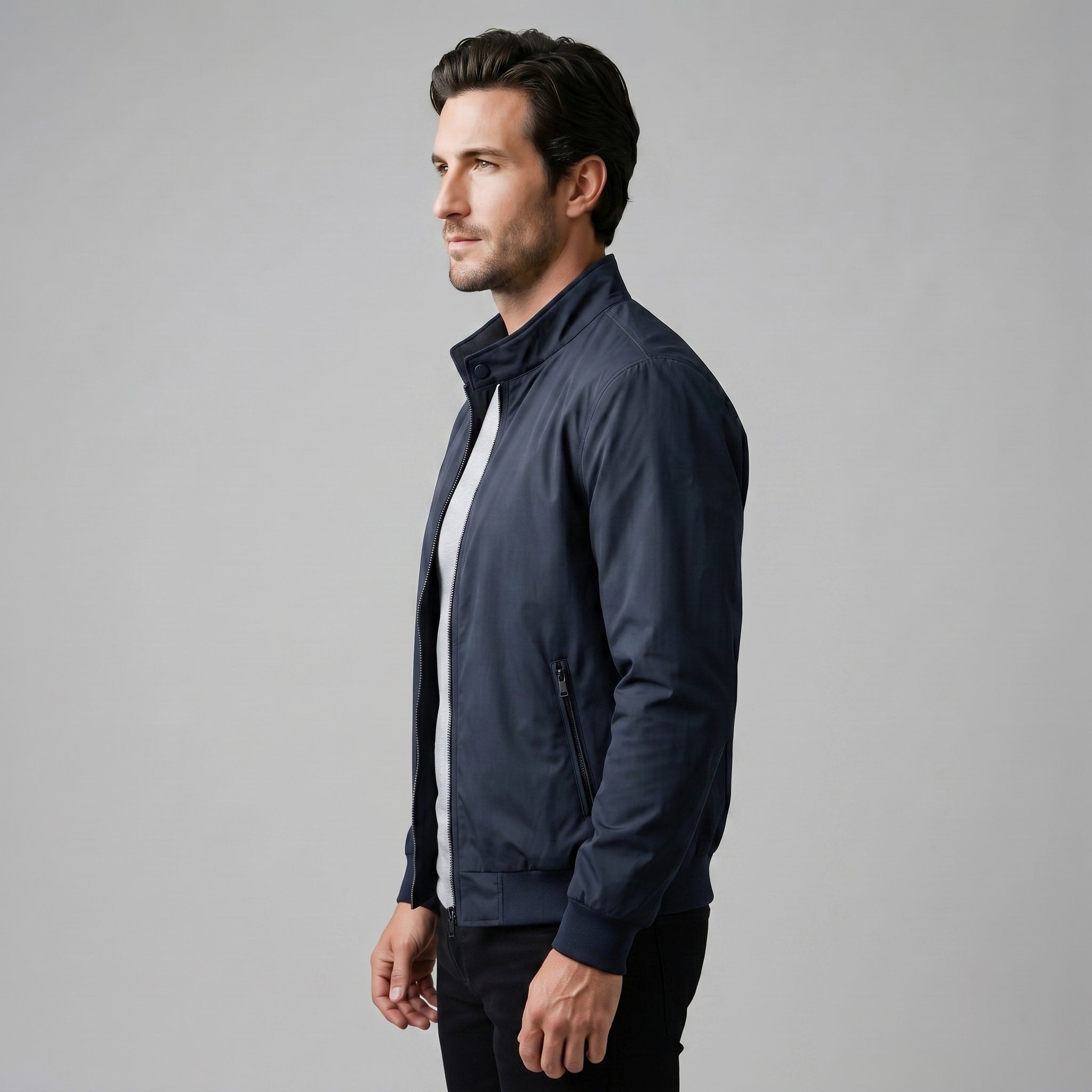 Men's Slim Fit Padded Bomber Jacket | Leon_18