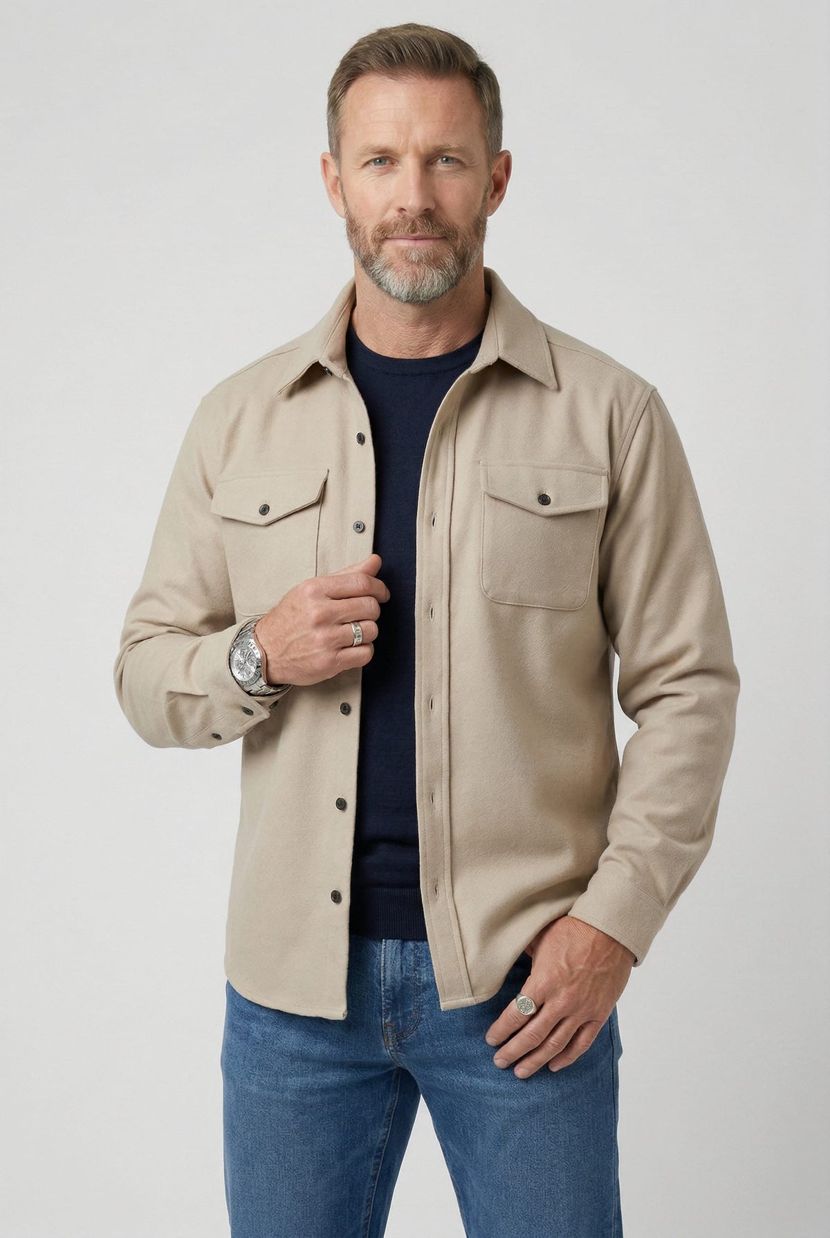 Men's Water Resistant Overshirt Jacket | Cecil_5