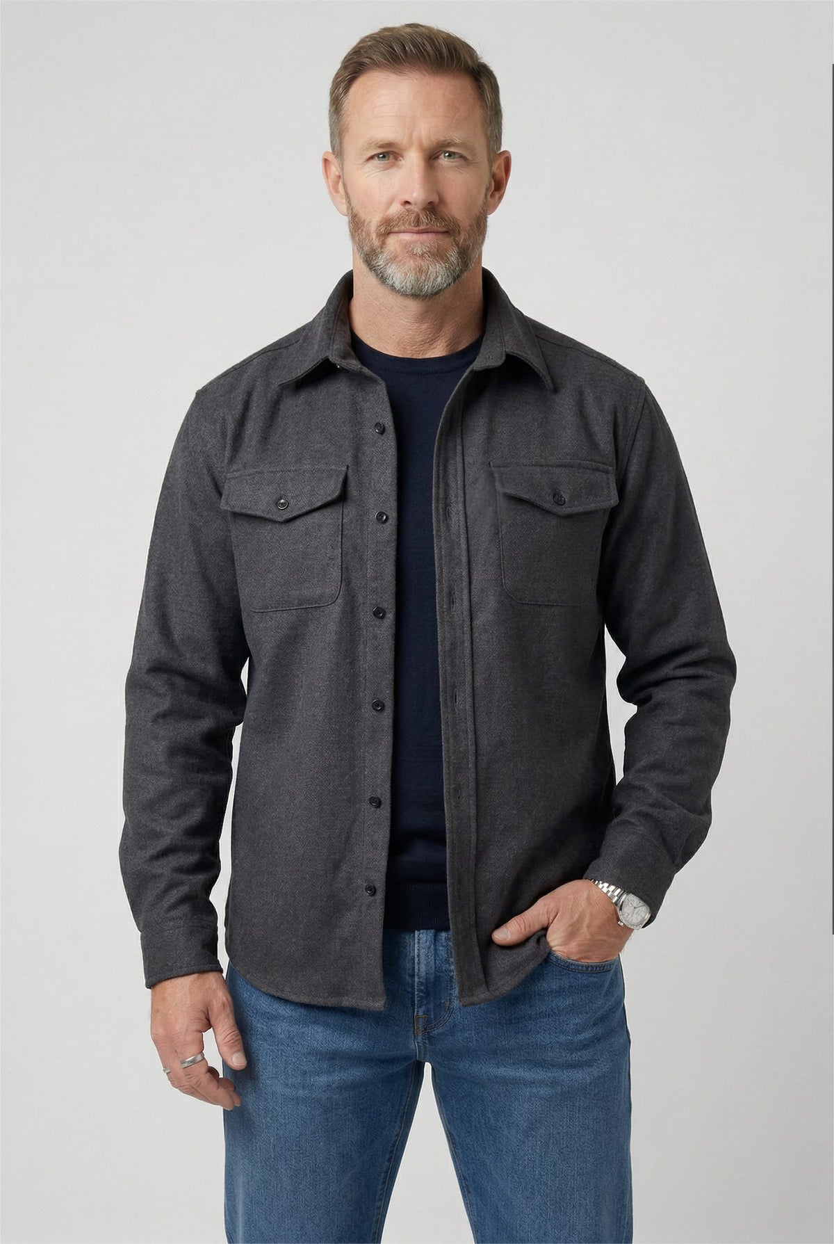 Men's Water Resistant Overshirt Jacket | Cecil_8