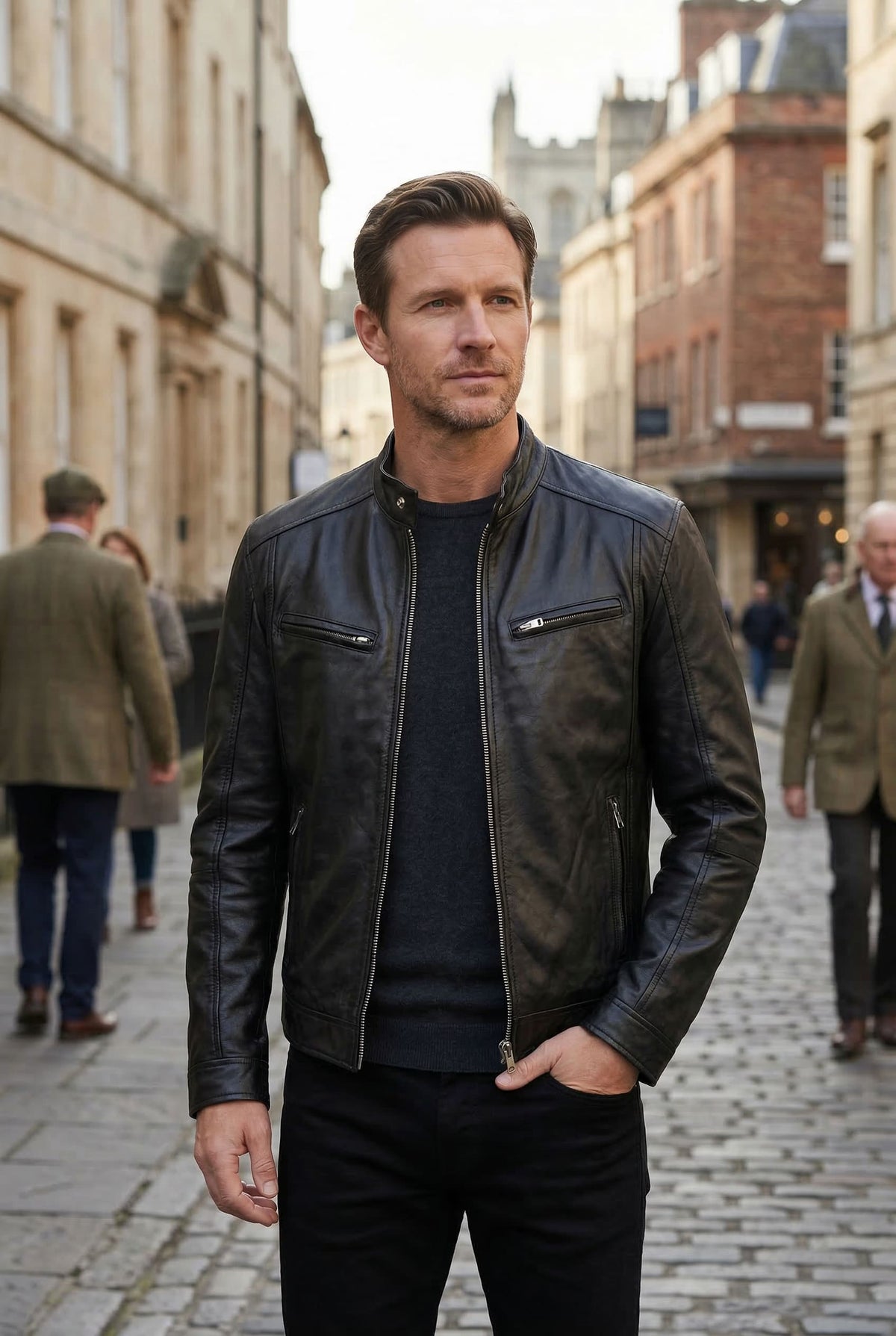 Men's Faux Leather Biker Jacket | Denholm_4