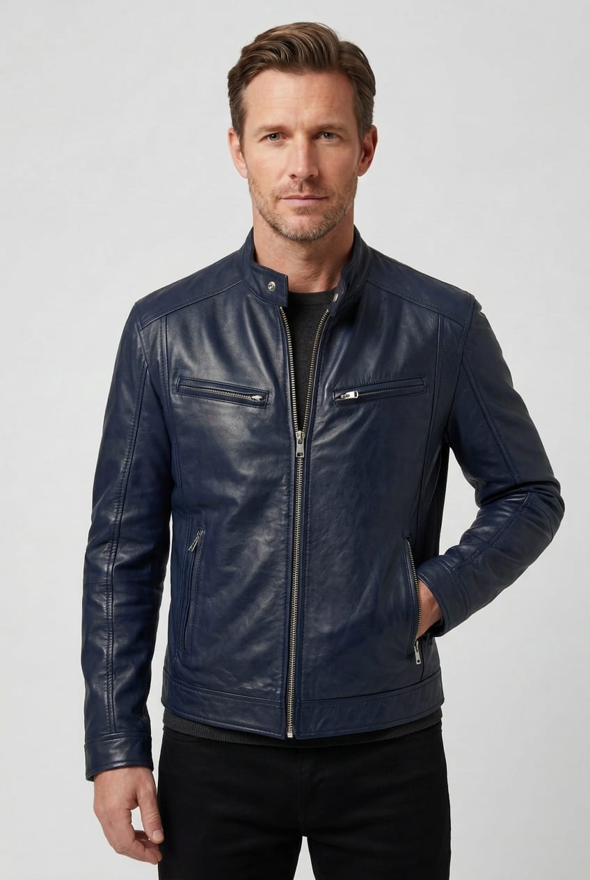 Men's Faux Leather Biker Jacket | Denholm_7