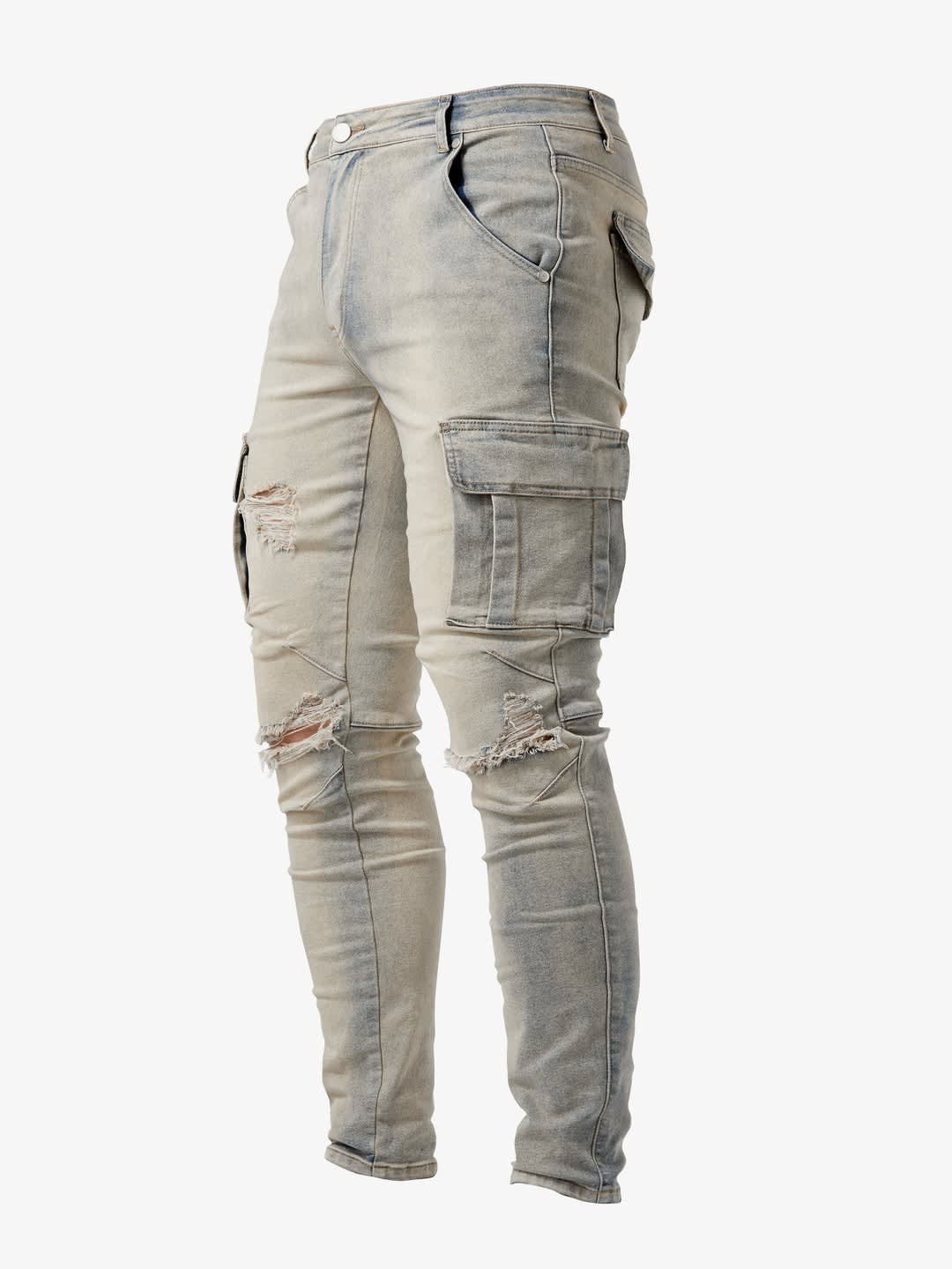 Men's Slim Fit Cargo Jeans | Rodney_3