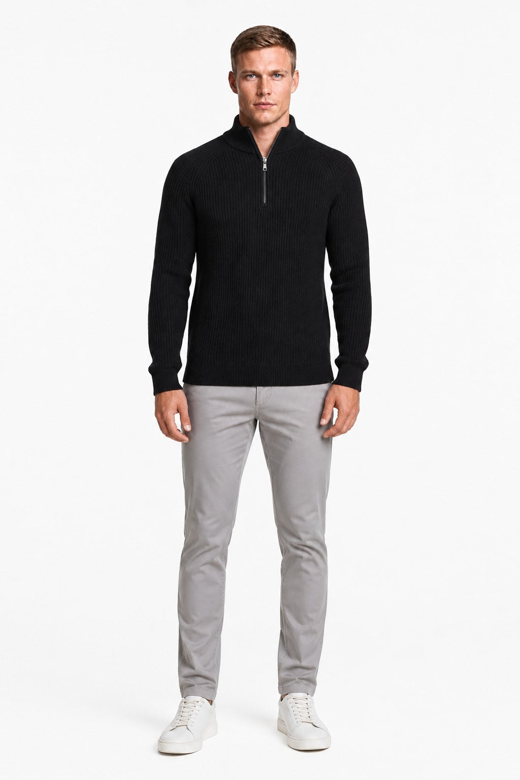 Men's Chunky Knit Half-Zip Jumper | Dominic_4