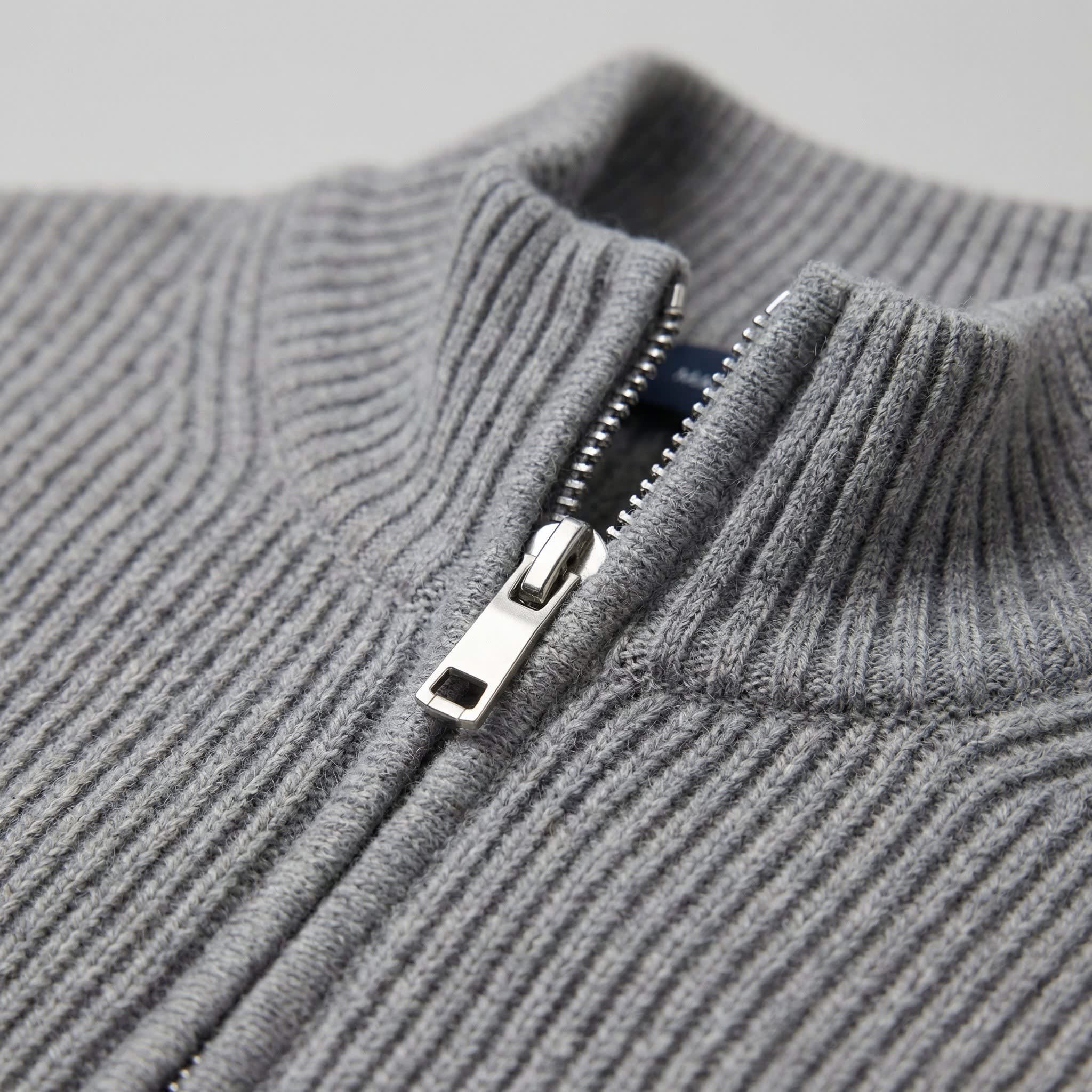 Men's Funnel Neck Zip Up Cardigan | Kai_14