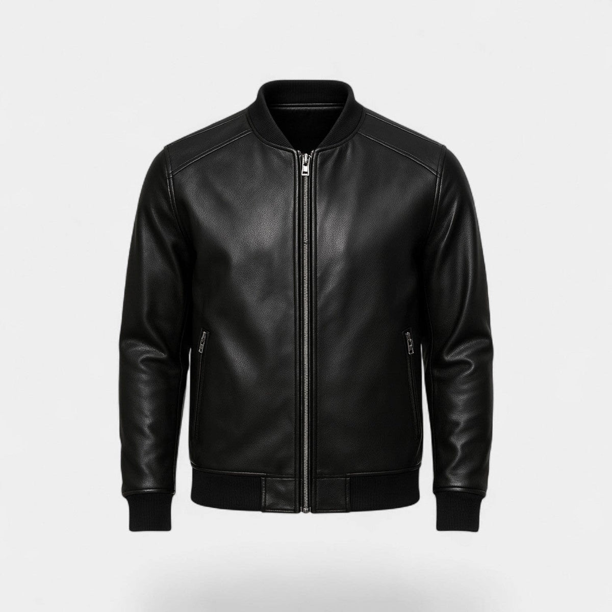 Men's Leather Bomber Jacket | Peter_4