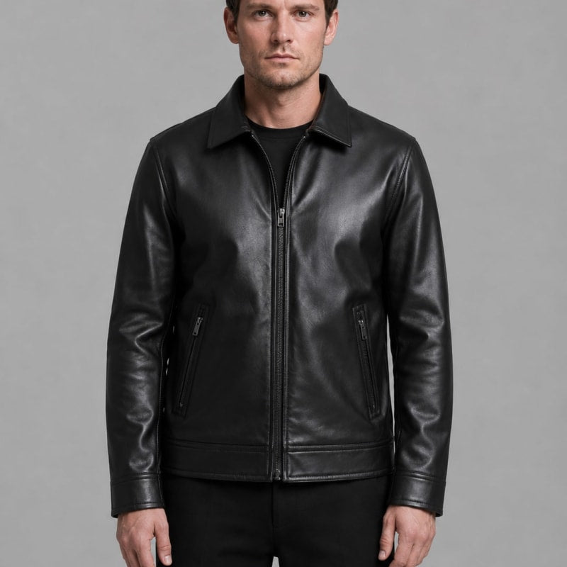 Men's Faux Leather Zip Jacket | Redvers_1