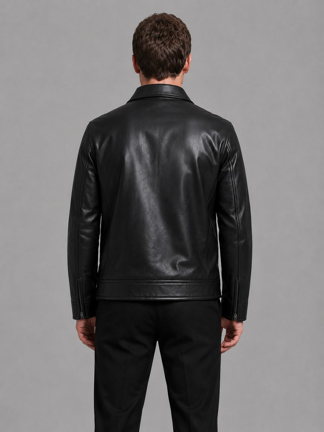 Men's Faux Leather Zip Jacket | Redvers_2