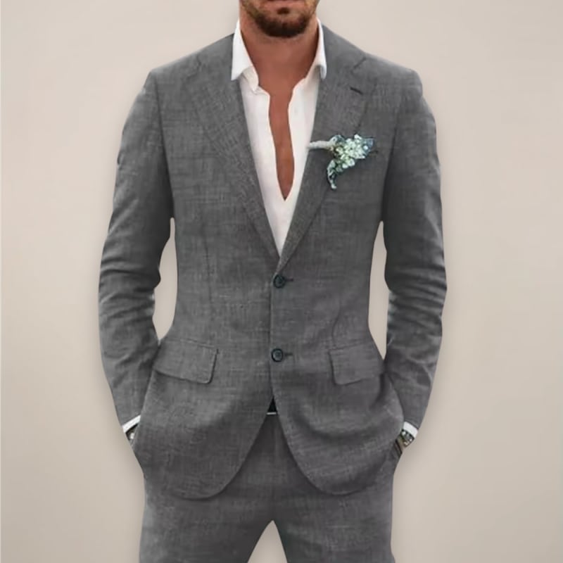 Men's Single Breasted Summer Two Piece Wedding Suit | Gideon_1