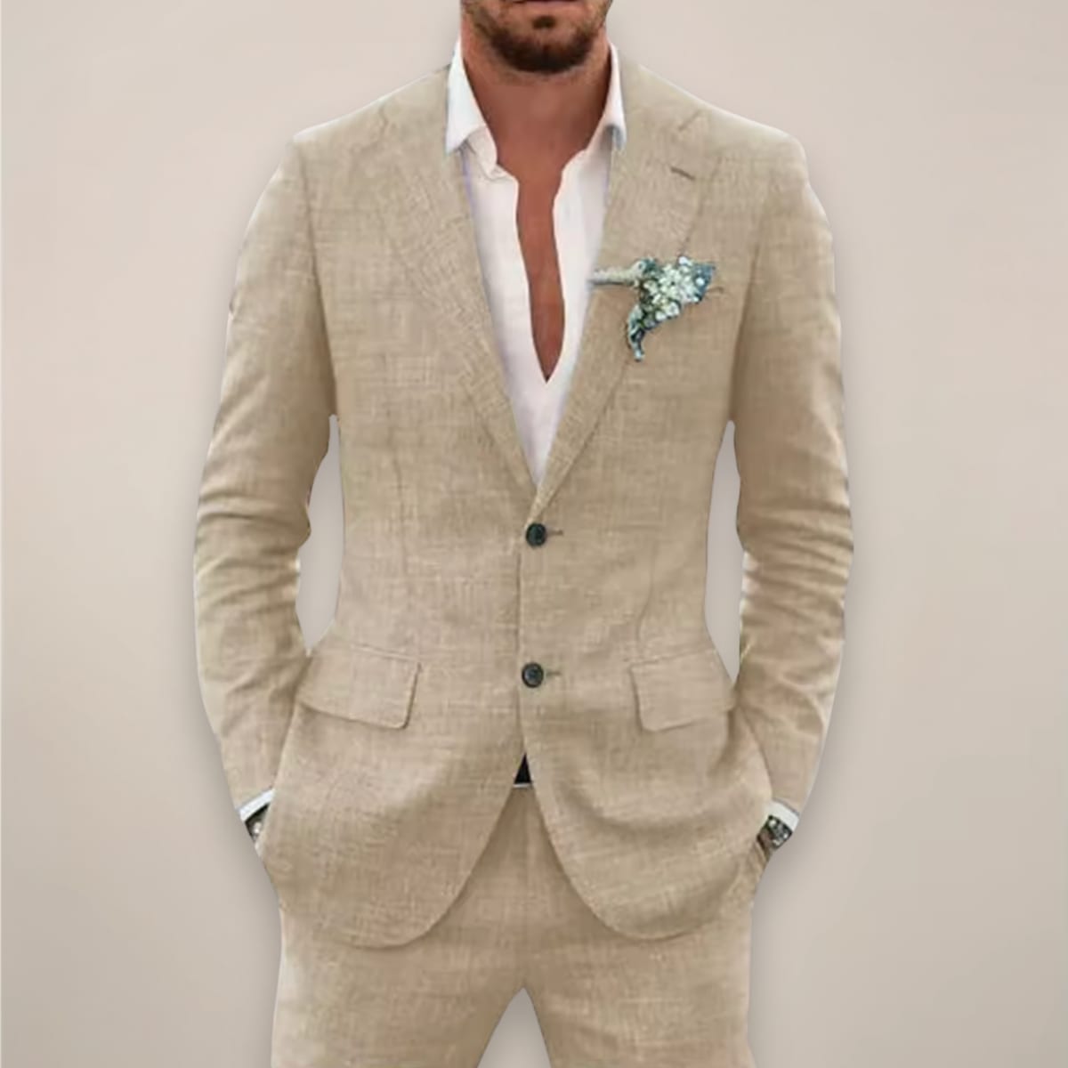 Men's Single Breasted Summer Two Piece Wedding Suit | Gideon_4