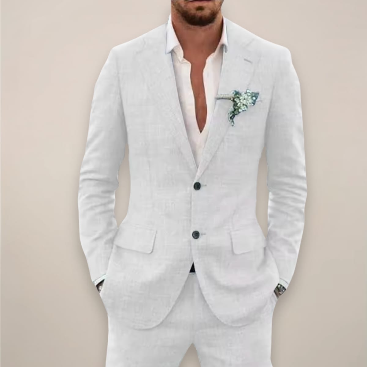 Men's Single Breasted Summer Two Piece Wedding Suit | Gideon_6