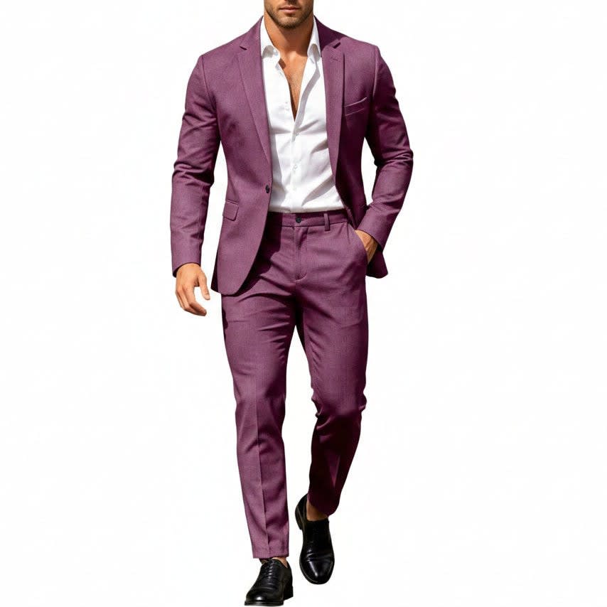 Men's Single Breasted Lightweight Two Piece Suit | Callum_12