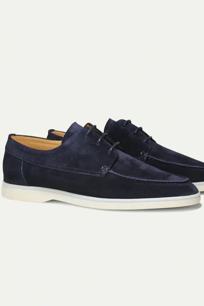 Men's Suede Look Lace-Up Loafers | Leofric_3