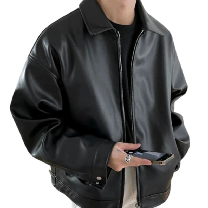 Men's Oversized Faux Leather Jacket | Douglas_1