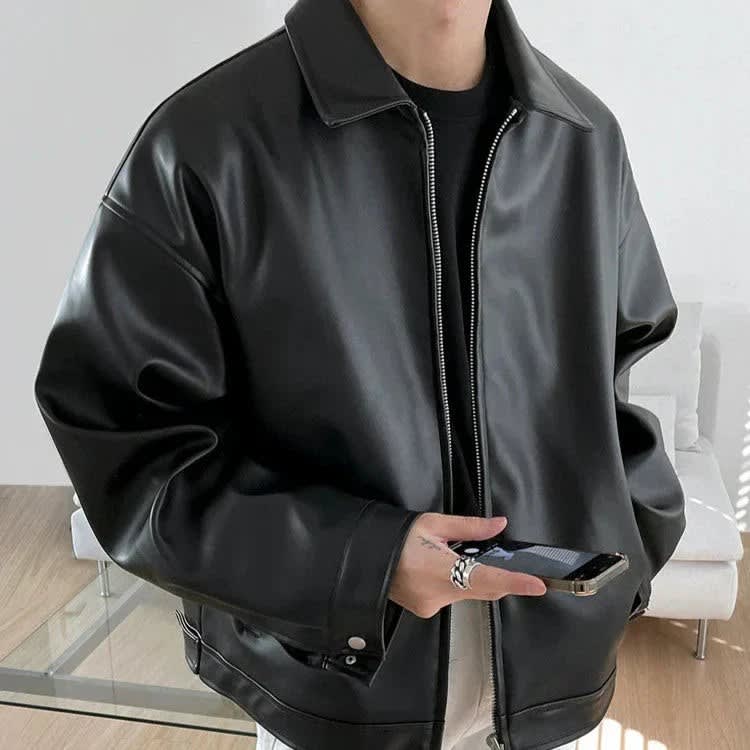 Men's Oversized Faux Leather Jacket | Douglas_2
