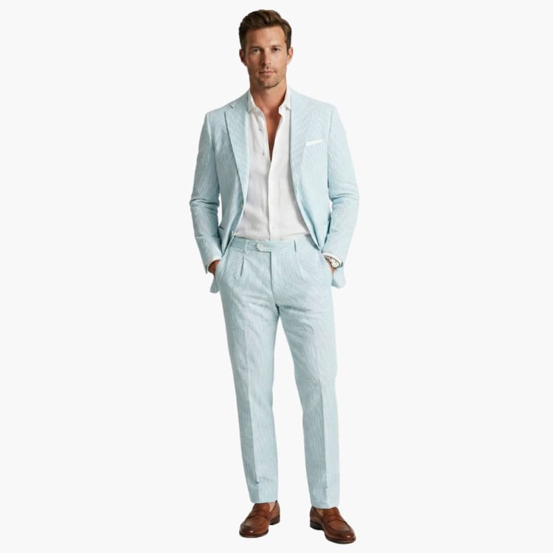 Men's Single Breasted Pinstripe Two Piece Suit | Nathaniel_1