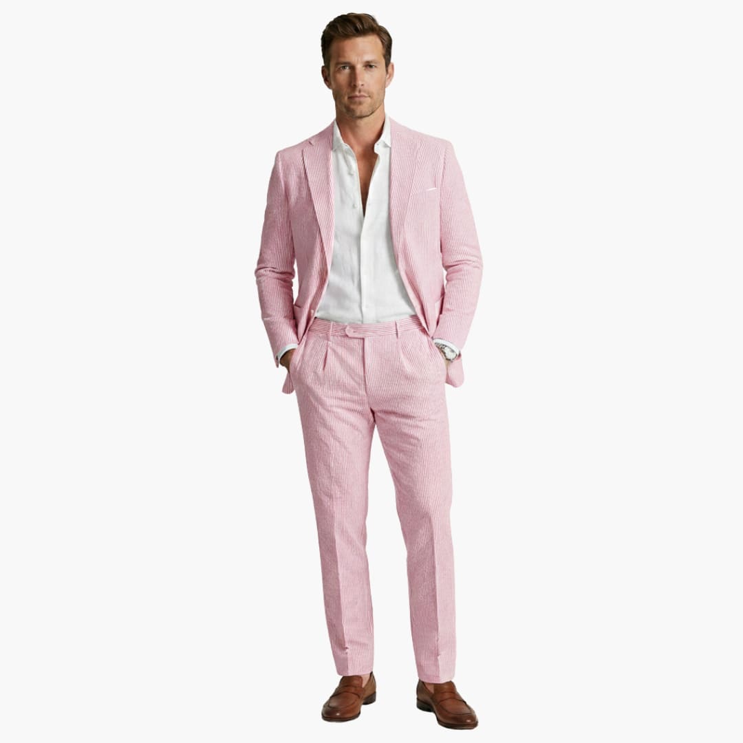Men's Single Breasted Pinstripe Two Piece Suit | Nathaniel_2