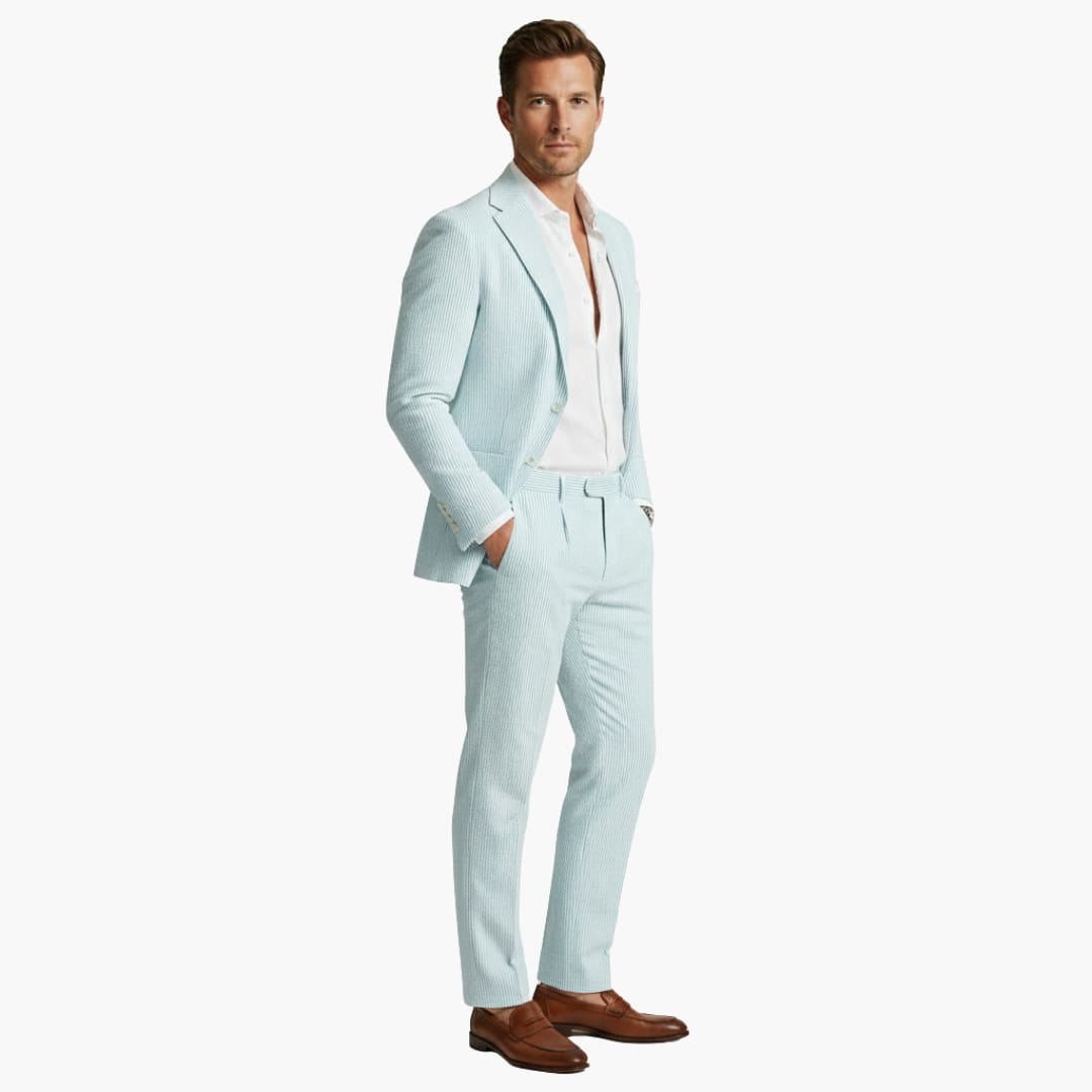 Men's Single Breasted Pinstripe Two Piece Suit | Nathaniel_7
