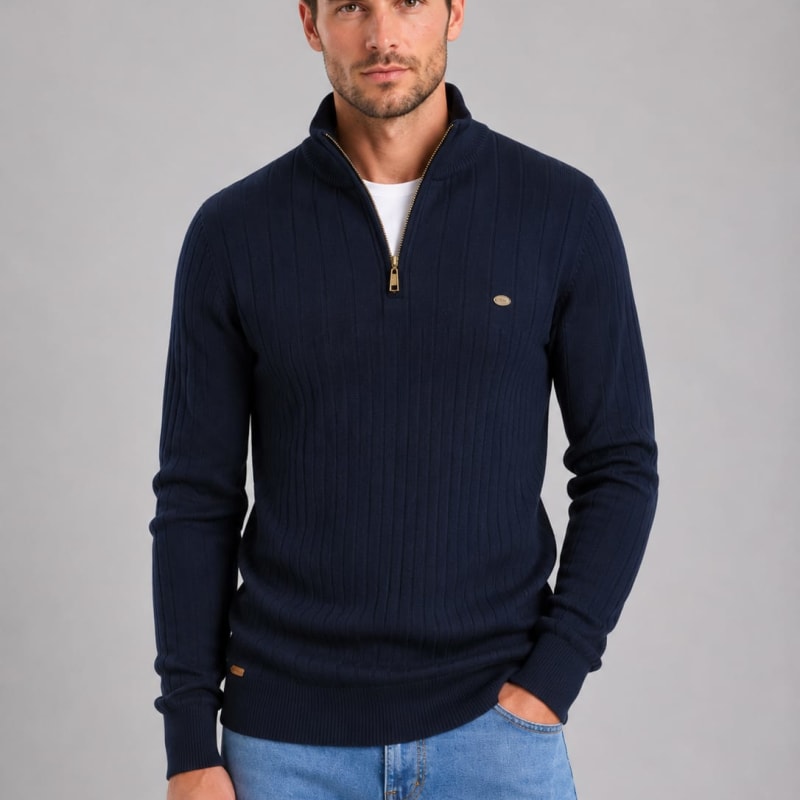 Men's Cotton Quarter Zip Jumper | Alaric_1