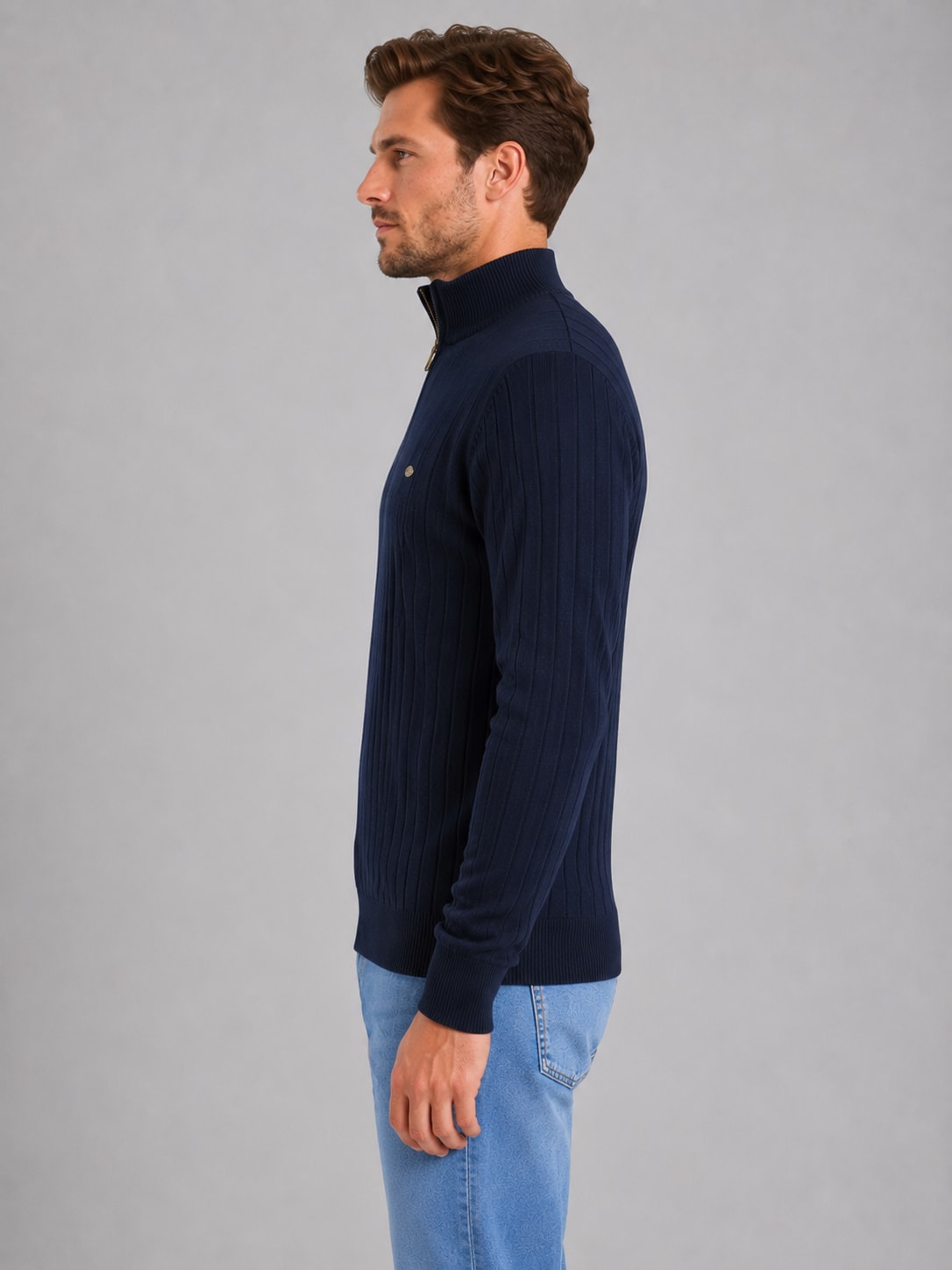 Men's Cotton Quarter Zip Jumper | Alaric_3