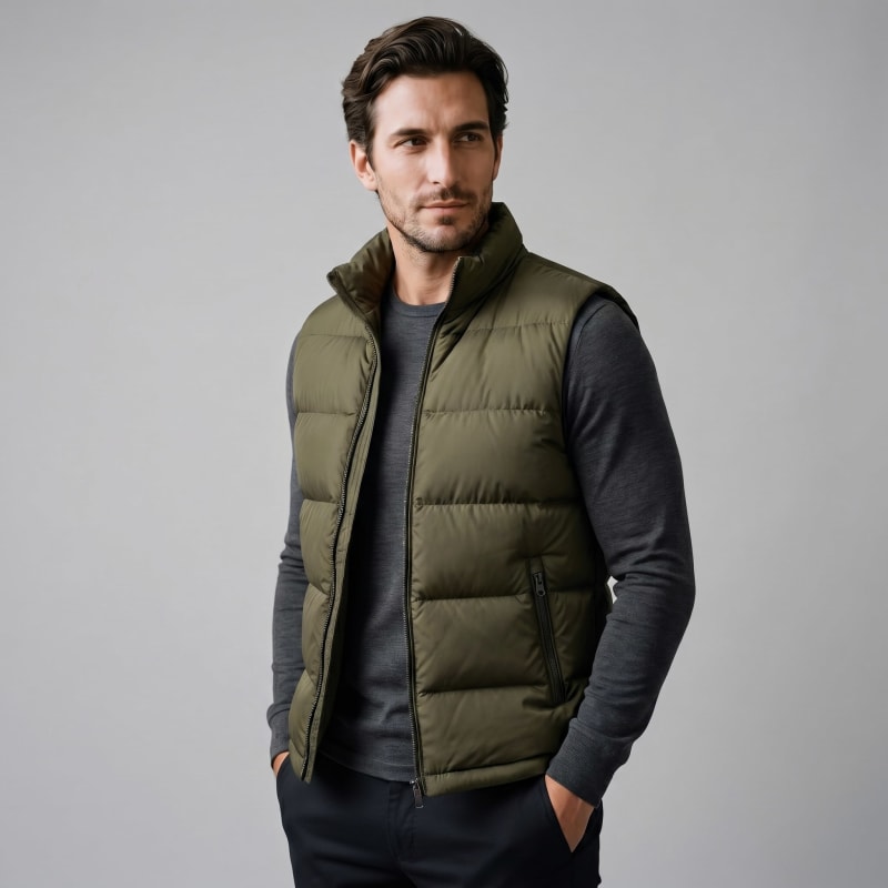 Men's Quilted Padded Gilet | Declan - Green / 2XL