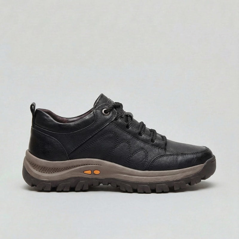 Men's Water-Resistant Cushioned Walking Shoes | Ewart - Black / 6.5