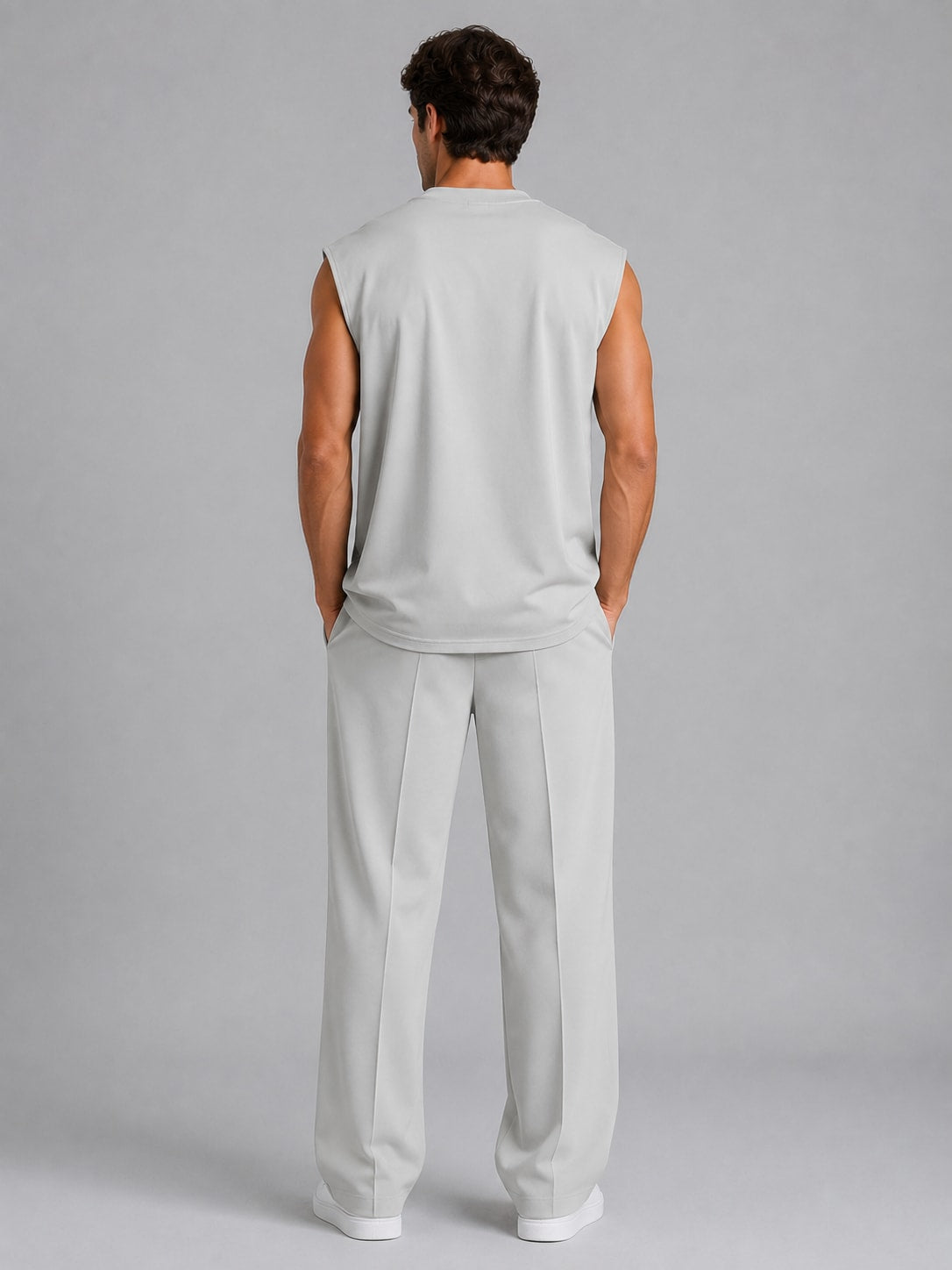 Men's Sleeveless Wide Leg Co-Ord Set | Errol_2