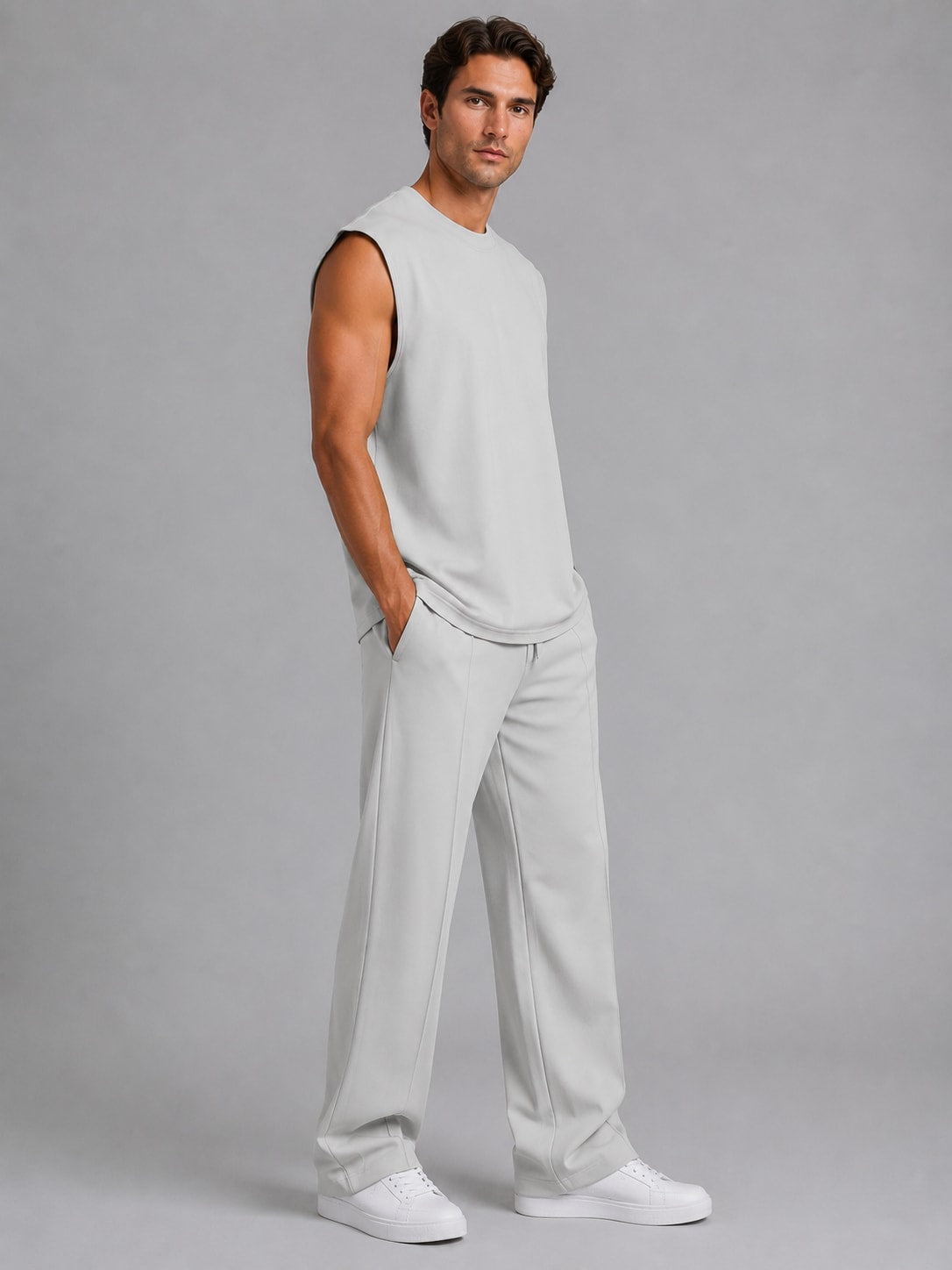 Men's Sleeveless Wide Leg Co-Ord Set | Errol_3