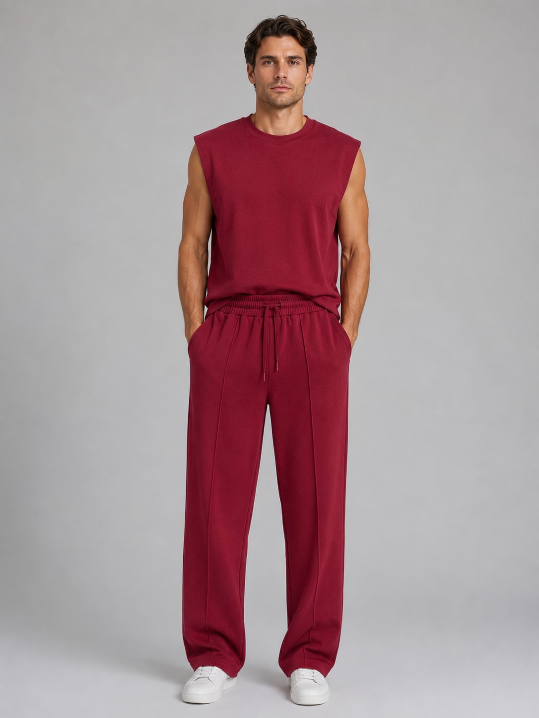 Men's Sleeveless Wide Leg Co-Ord Set | Errol_7