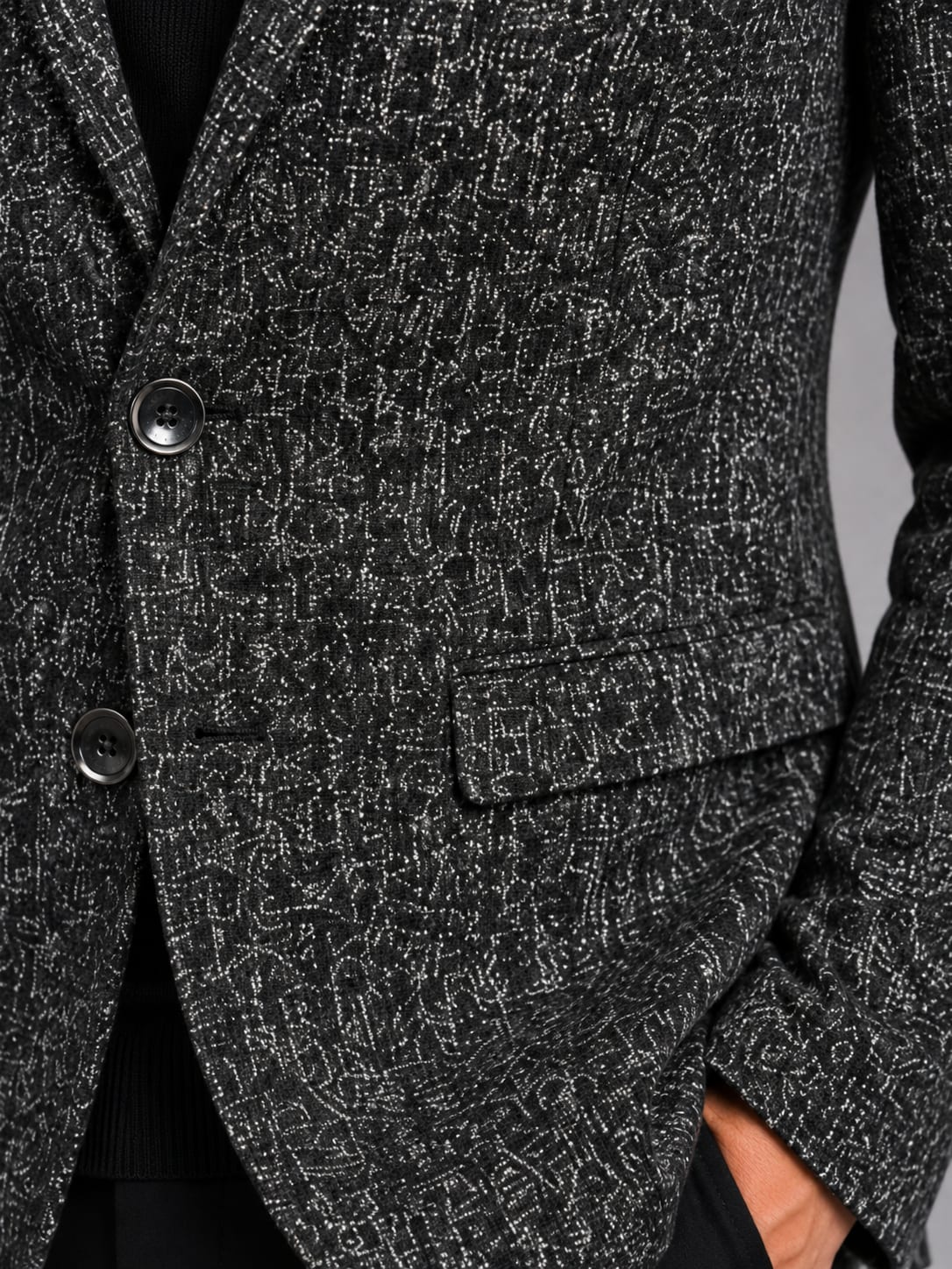 Men's Slim Fit Textured Blazer | Warwick_2