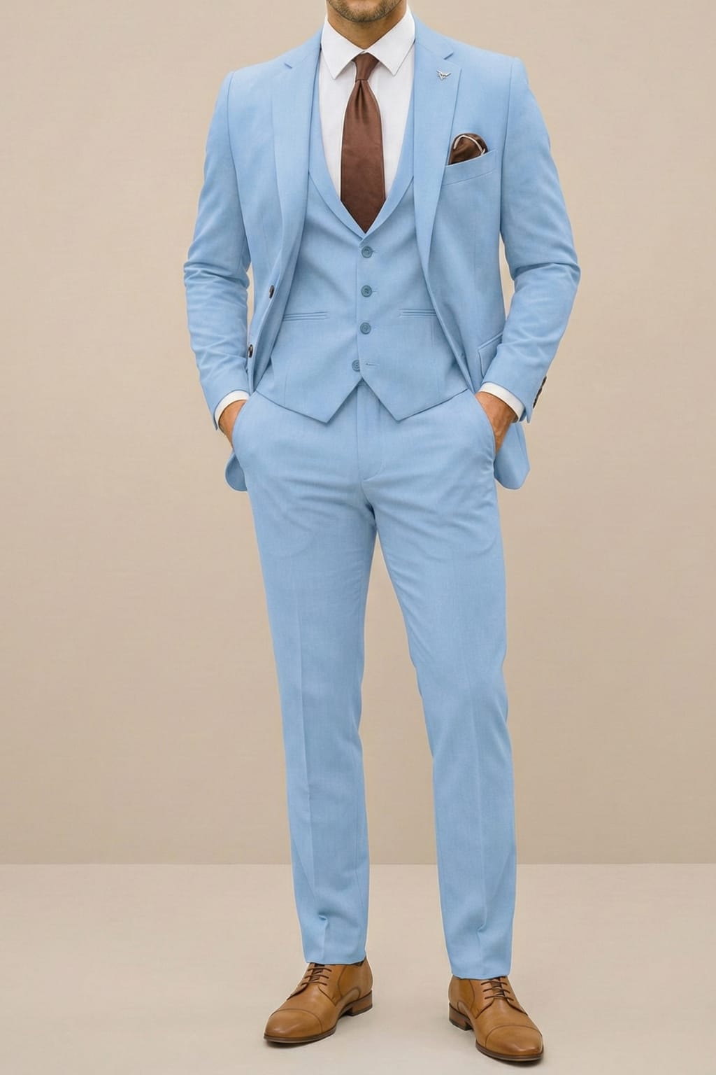 Men's Single Breasted Slim Fit Three Piece Suit | Alistair_4