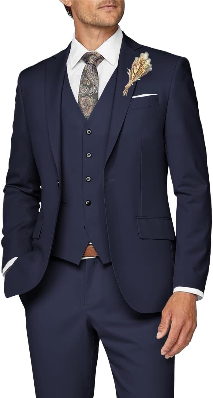 Men's Single Breasted Slim Three Piece Wedding Suit | Edmund_13