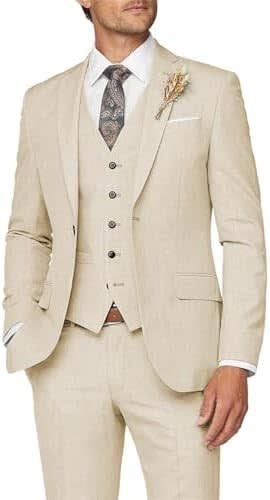 Men's Single Breasted Slim Three Piece Wedding Suit | Edmund_2