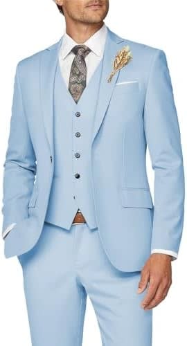 Men's Single Breasted Slim Three Piece Wedding Suit | Edmund_6